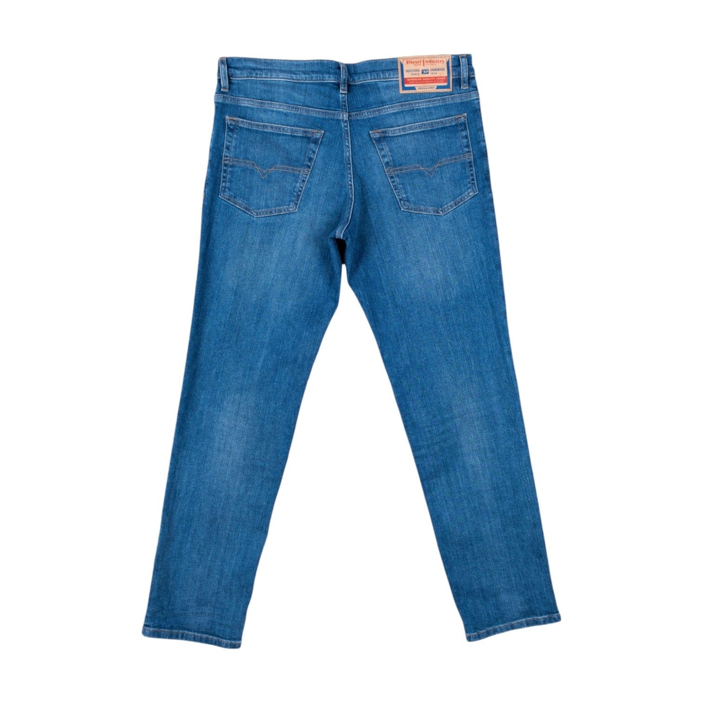 Calças Jeans de Homem Diesel Slim Fit em Denim Azul Médio com Lavagem Suave