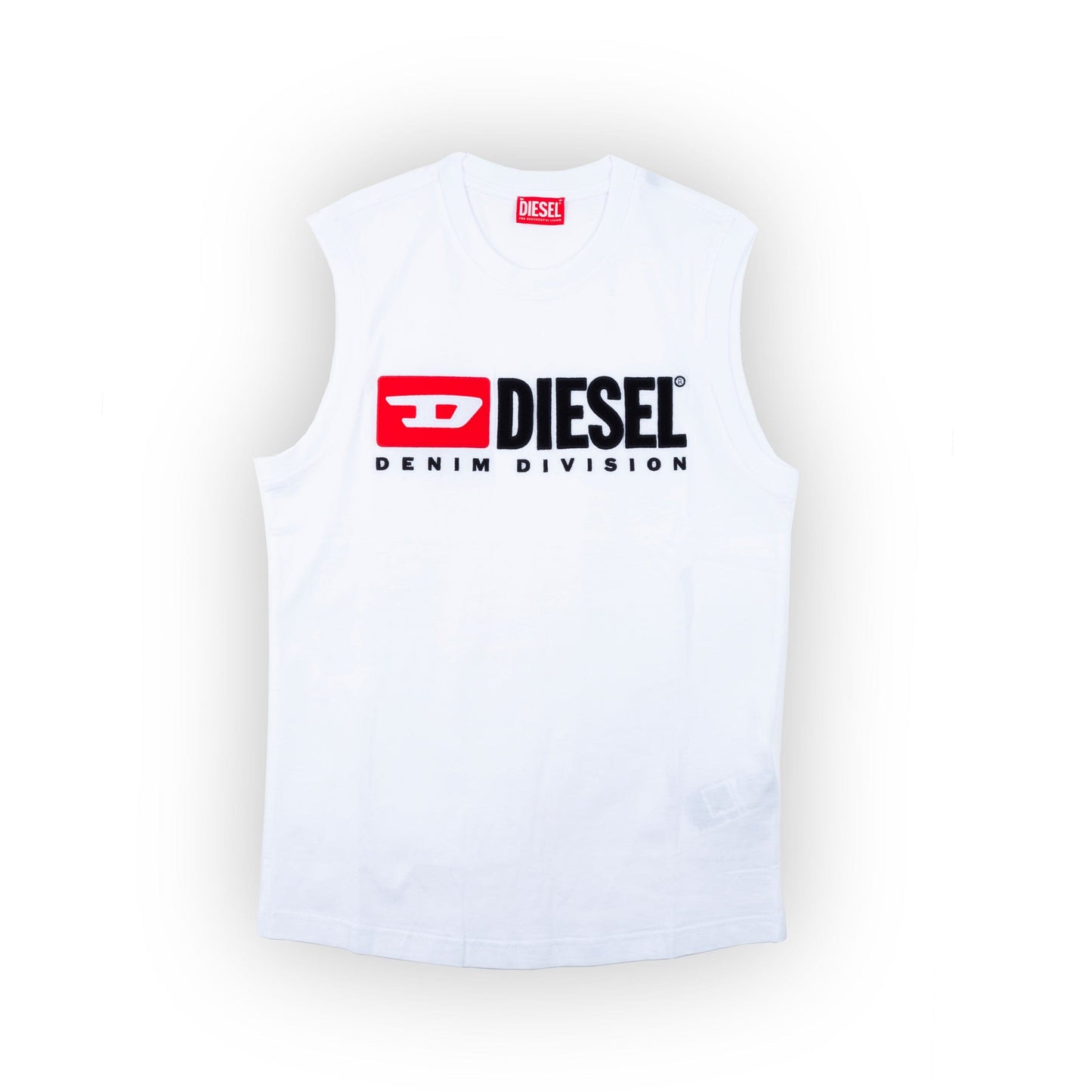 T-Shirt Caveada de Homem Diesel Branca com Logótipo Frontal DENIM DIVISION