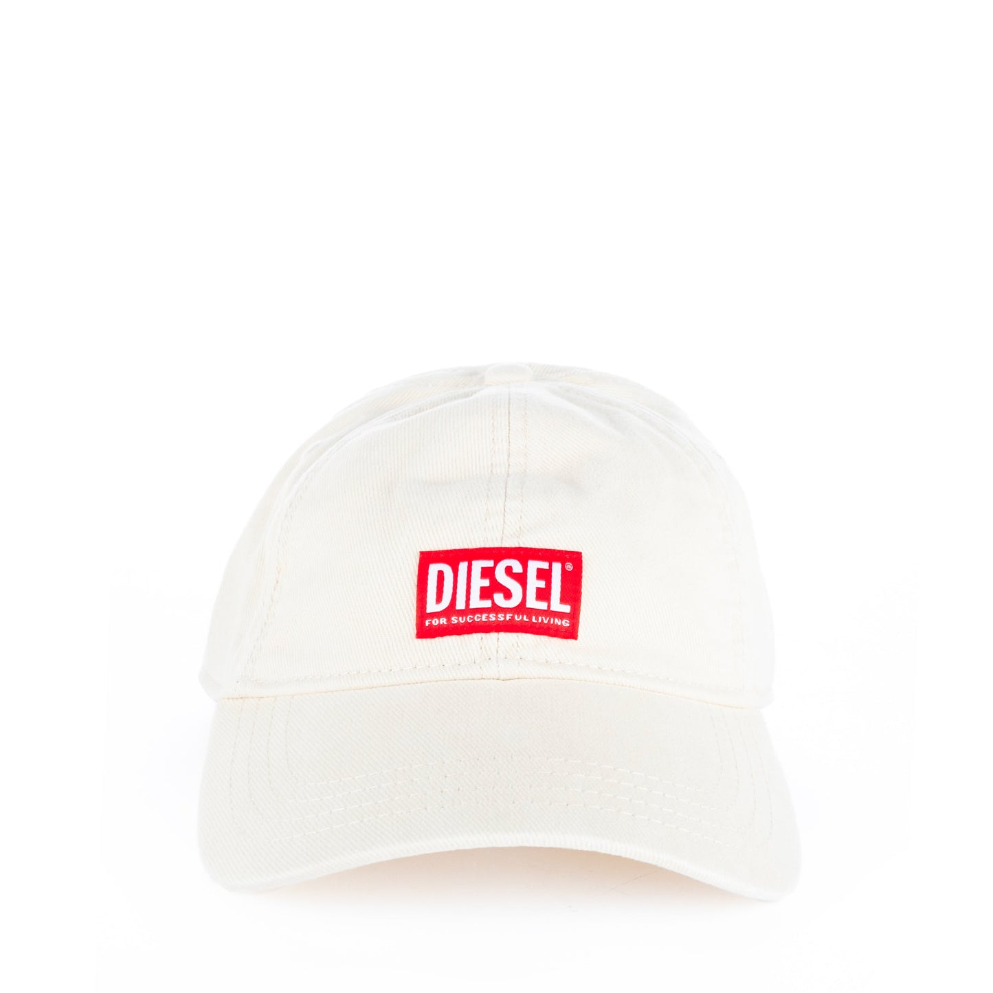 Boné Diesel Branco com Logótipo Bordado em Vermelho
