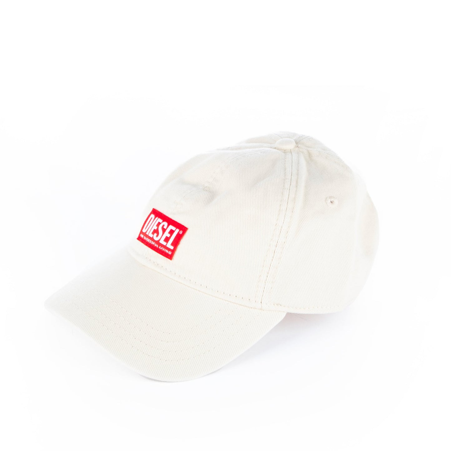 Boné Diesel Branco com Logótipo Bordado em Vermelho