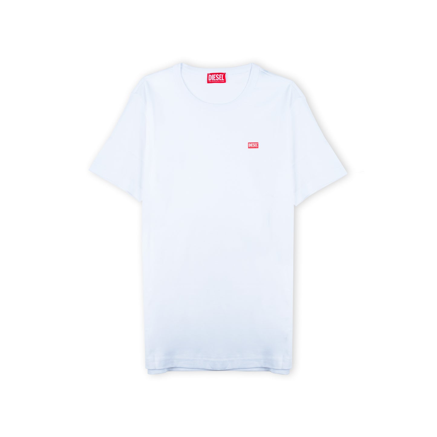 T-Shirt Homem Diesel Branca Minimalista com Logo Discreto no Peito