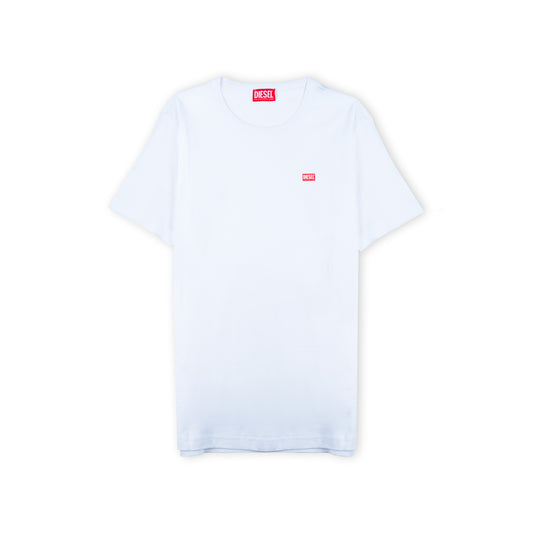 T-Shirt Homem Diesel Branca Minimalista com Logo Discreto no Peito