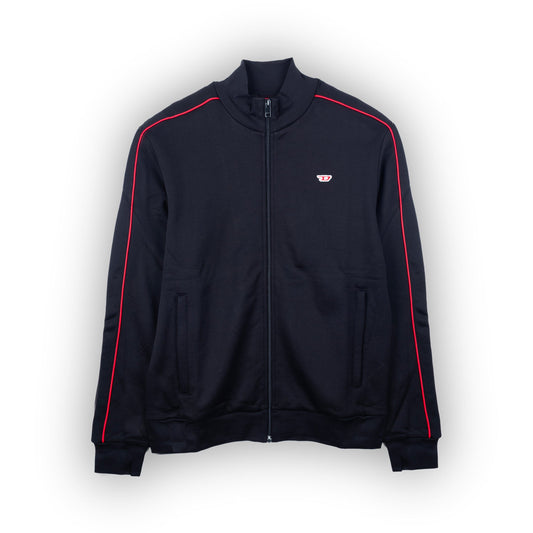 Casaco Trainer de Homem Diesel Preto com Riscas Vermelhas nos Ombros