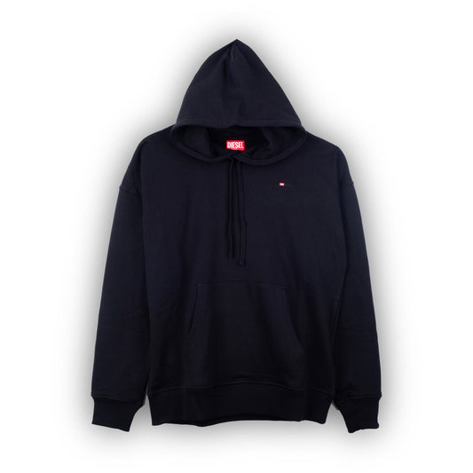 Casaco Hoodie de Homem Diesel Preto com Capuz e Logótipo Minimalista