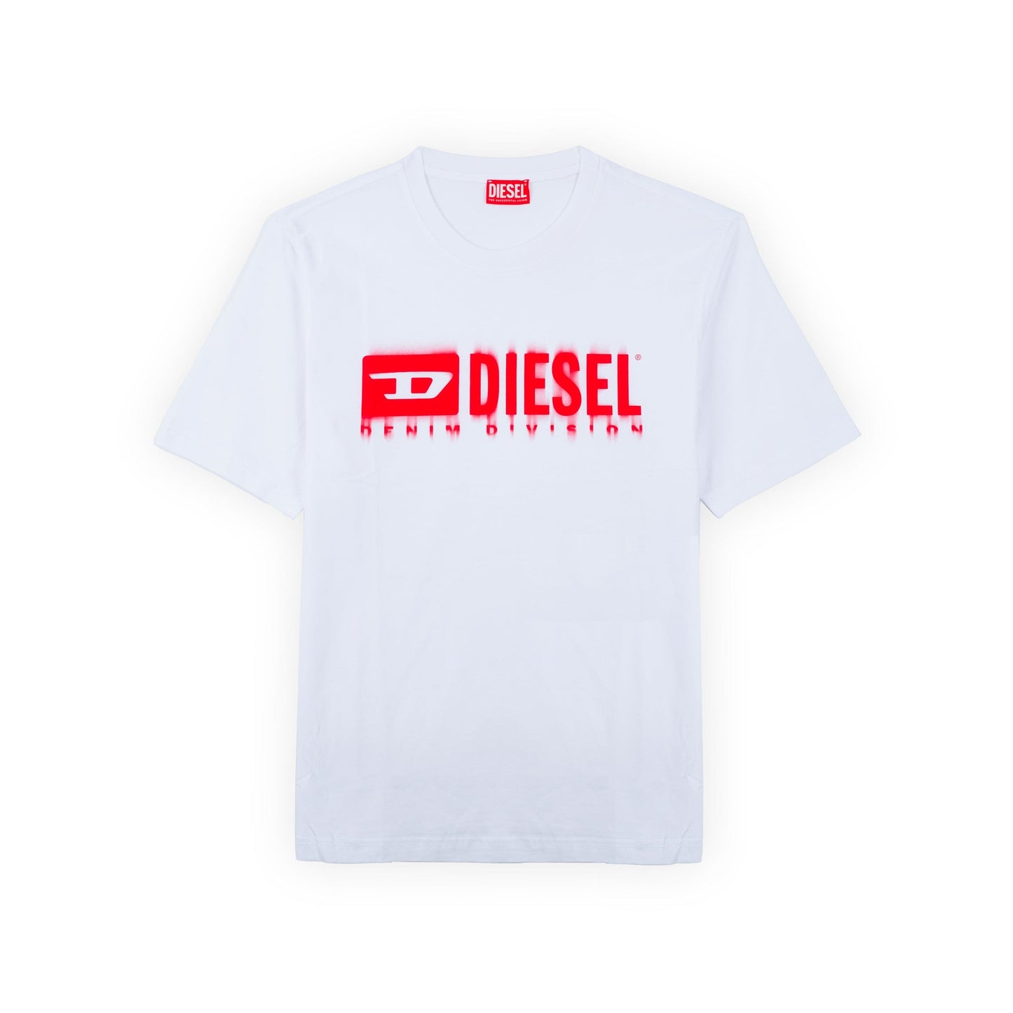 T-Shirt de Homem Diesel Branca com Logótipo Vermelho DENIM DIVISION