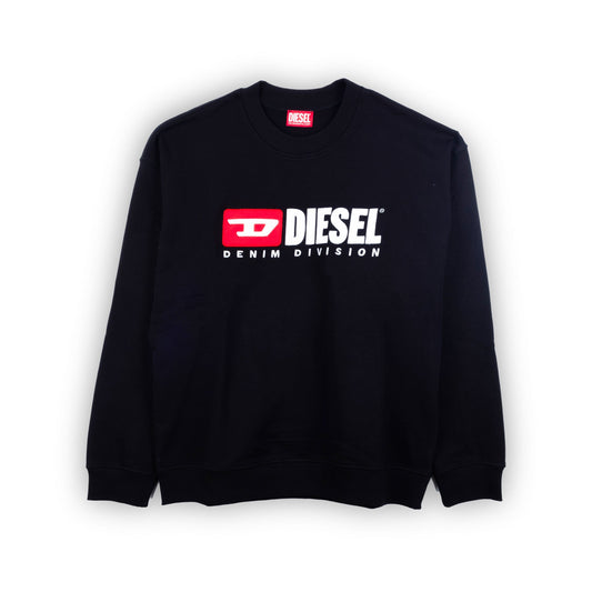Camisola Sweater de Homem Diesel Preta com Logótipo Frontal DENIM DIVISION