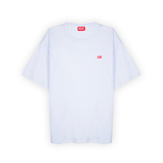T-Shirt Homem Diesel Branca Minimalista com Logo Discreto no Peito