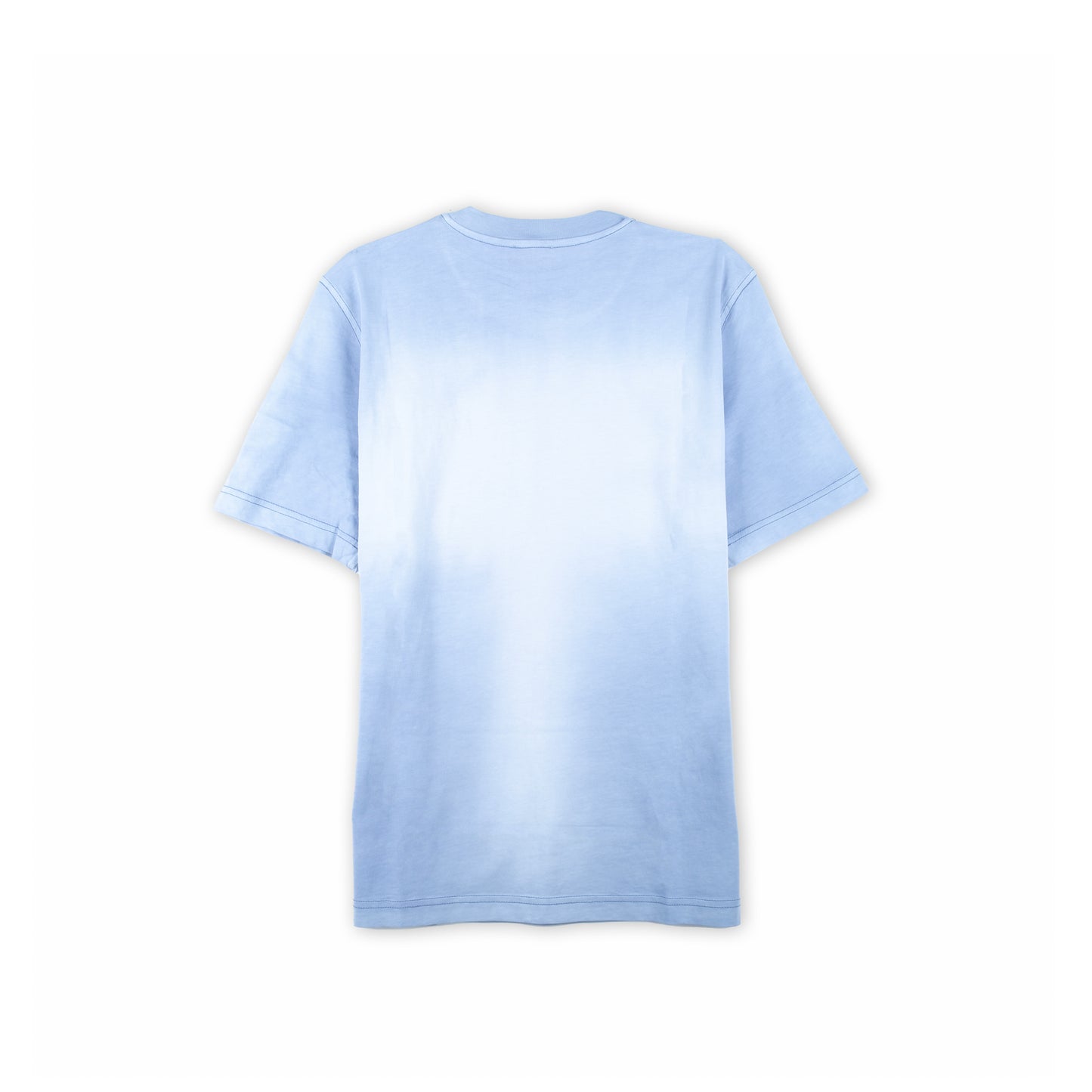 T-Shirt Homem Diesel Azul Claro Degradé com Logo Discreto no Peito