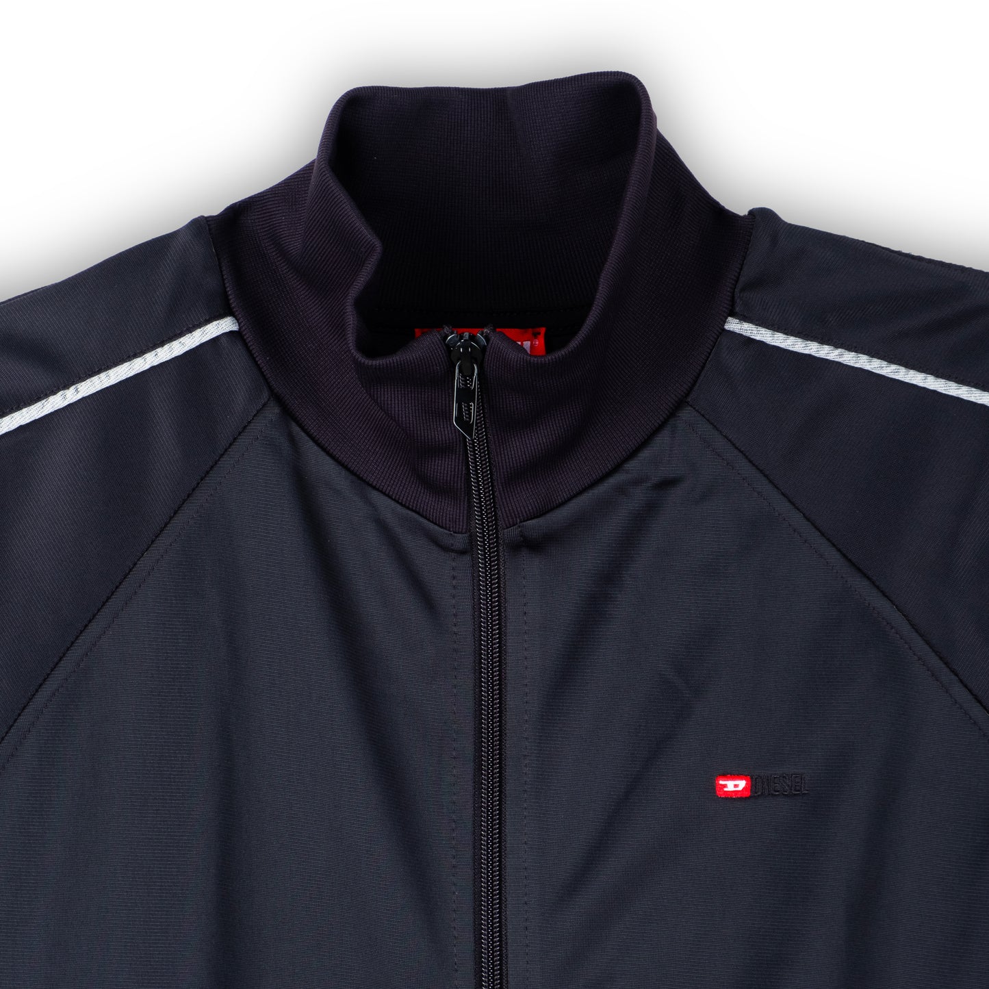 Casaco Homem Diesel Azul Escuro Track Jacket com Fecho Zip e Faixas Laterais