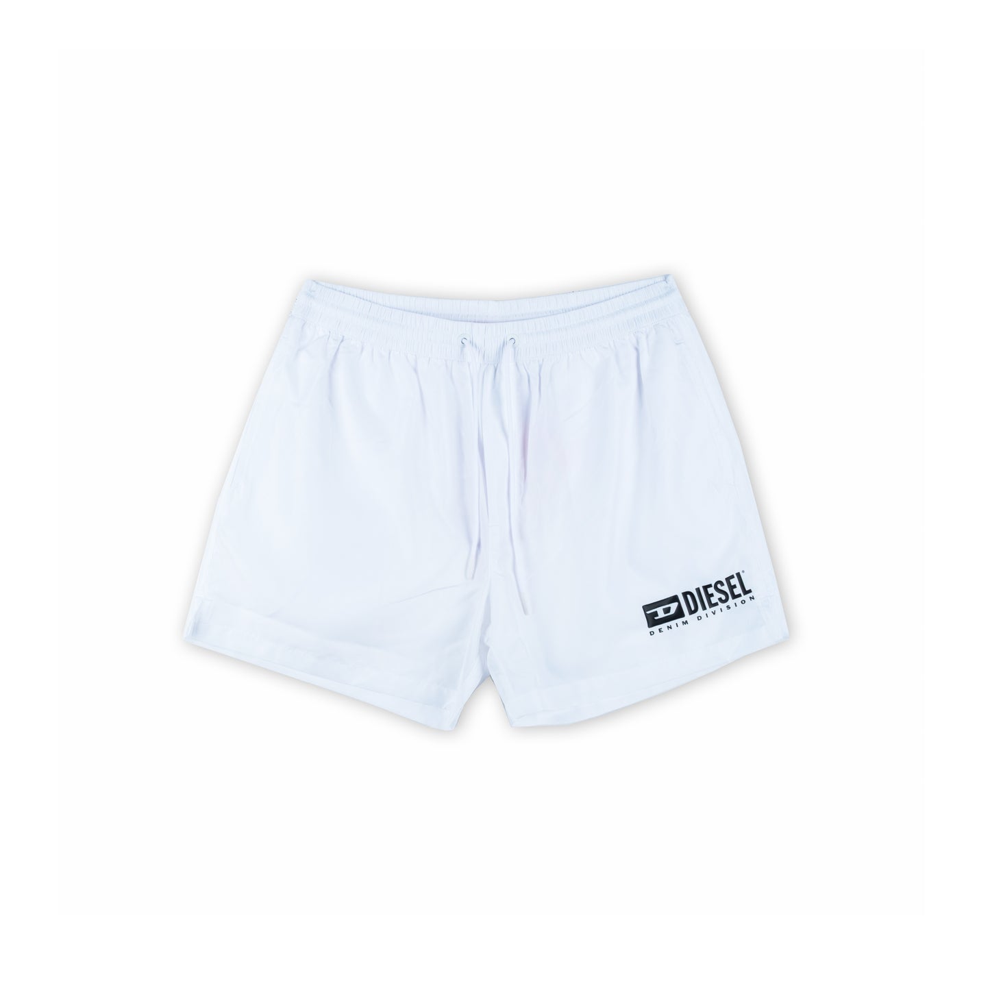 Calções de Banho Homem Diesel Brancos com Logo Lateral e Cintura Elástica