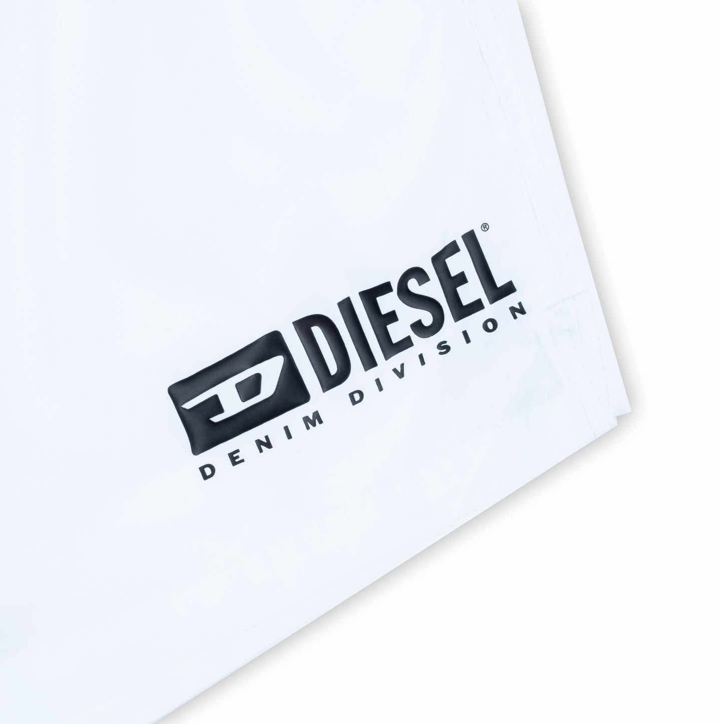Calções de Banho Homem Diesel Brancos com Logo Lateral e Cintura Elástica