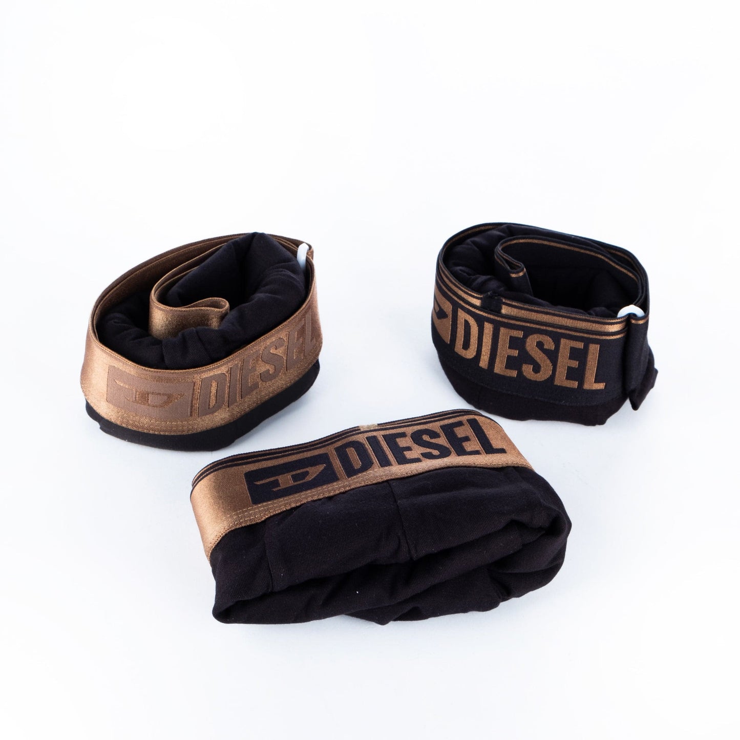 Pack de 3 Boxers de Homem Diesel em Castanho e Preto com Cintura com Logótipo