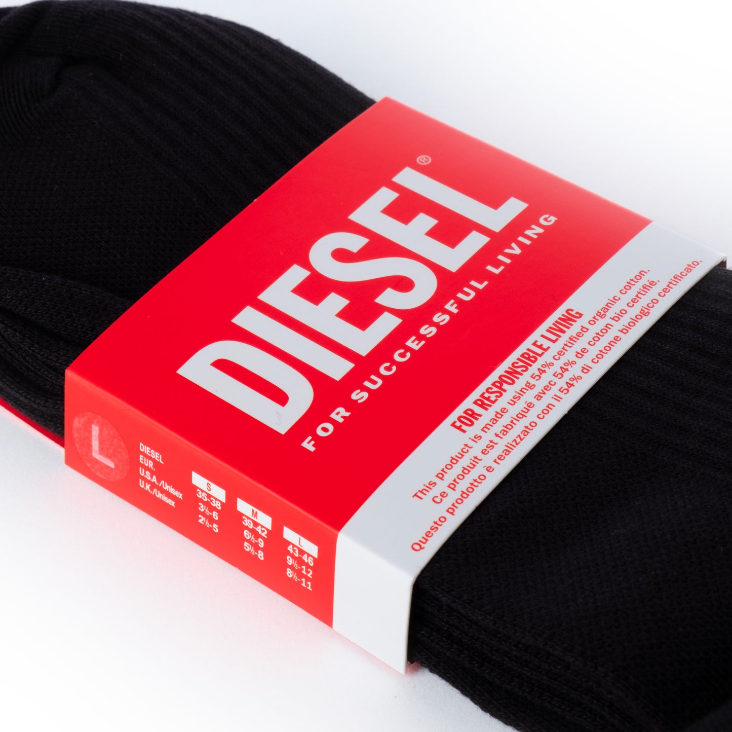 Meias Homem Diesel Pretas com Logo e Pack Essencial