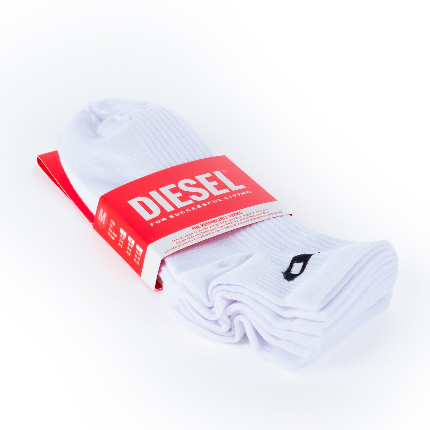 Meias Homem Diesel Brancas com Logo e Pack Essencial