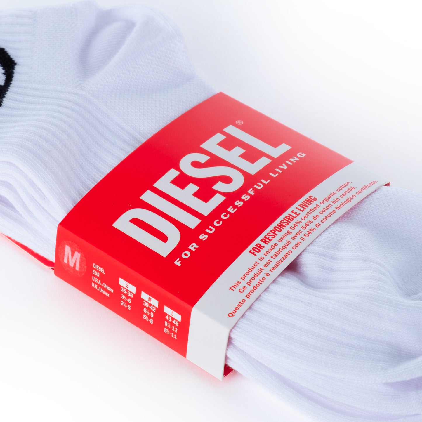 Meias Homem Diesel Brancas com Logo e Pack Essencial