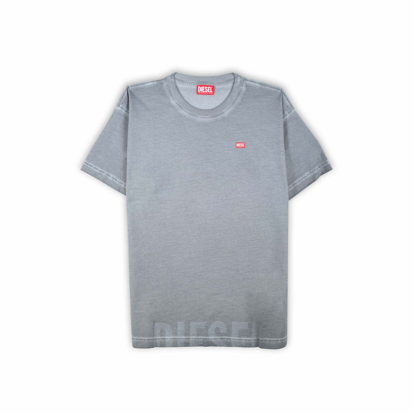 T-Shirt Homem Diesel Cinzenta Minimalista com Logo Discreto no Peito