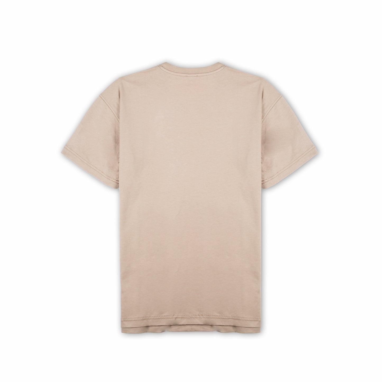 T-Shirt Homem Diesel Bege Minimalista com Logo Frontal Discreto