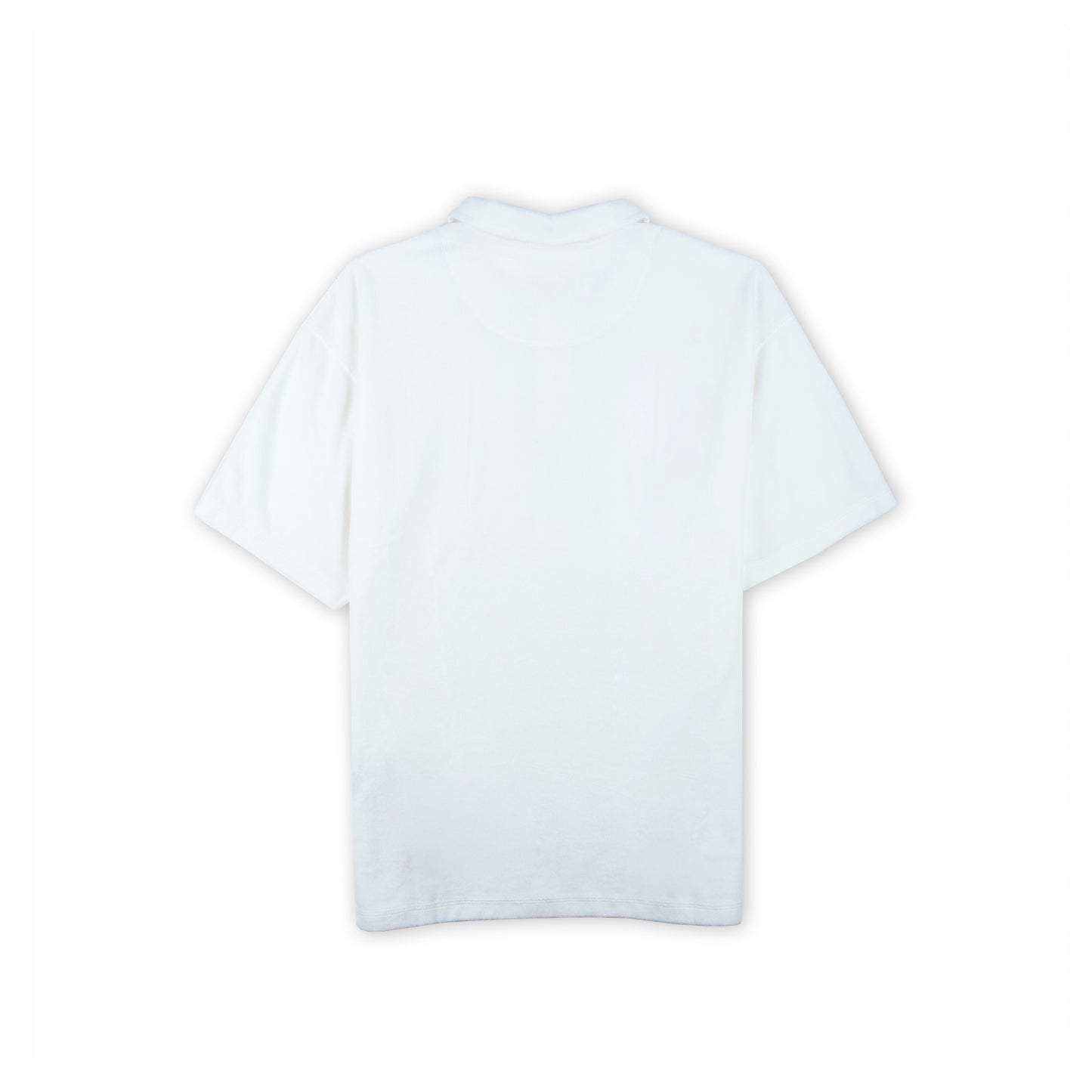Polo Homem Diesel Branco com Logo Vermelho Minimalista