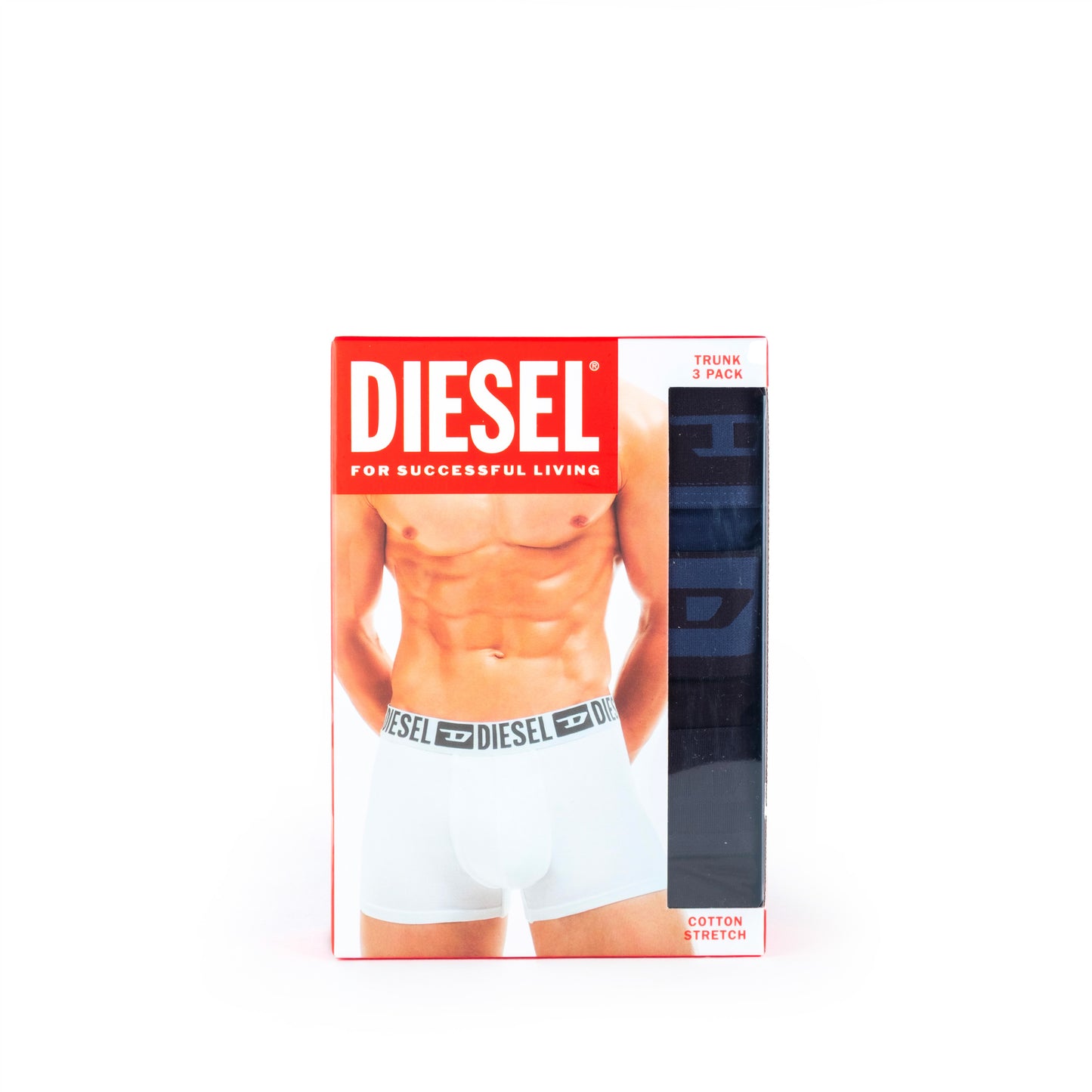 Boxers Homem Diesel Cinza em Algodão Stretch com Cintura Elástica e Logo