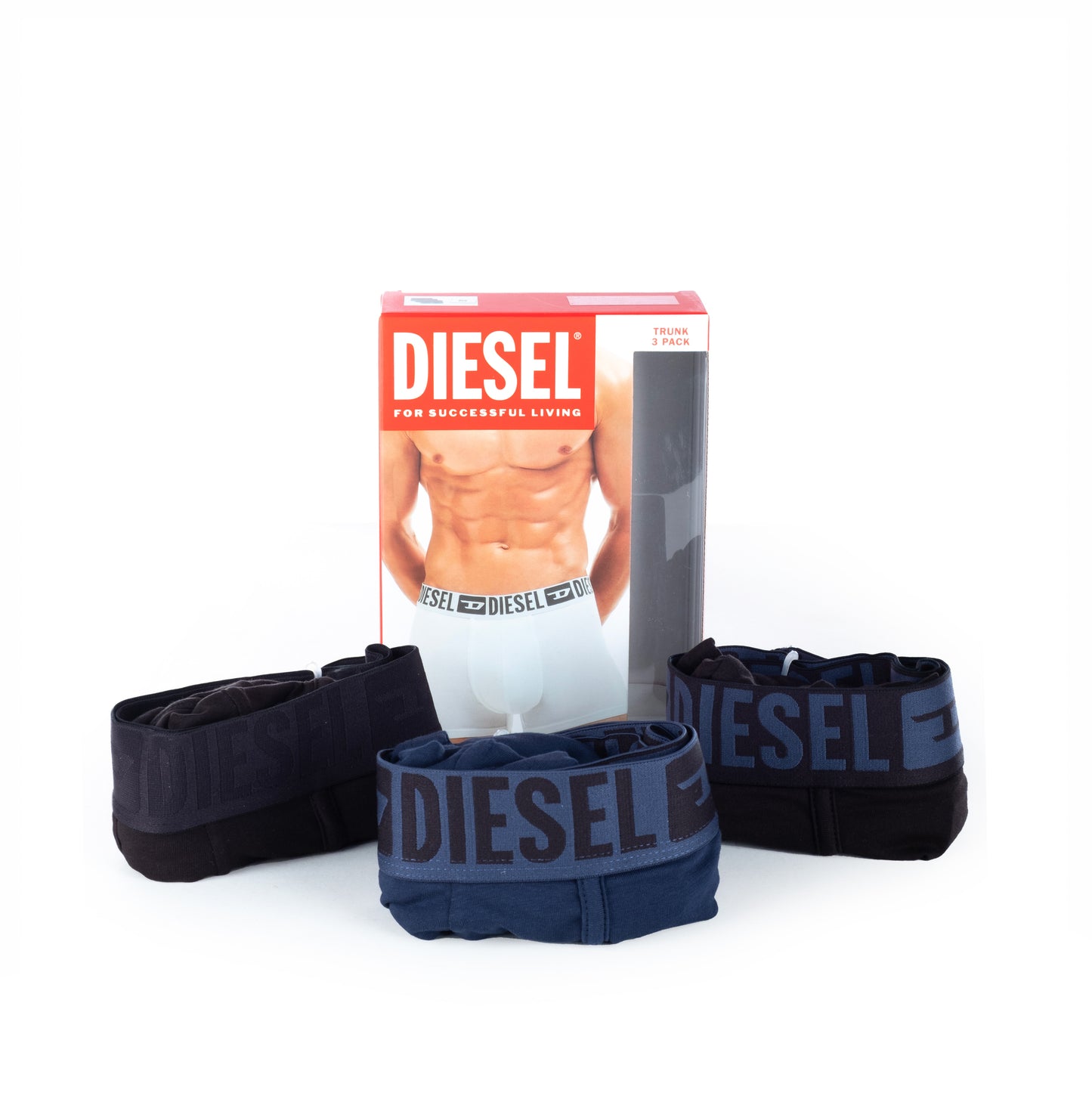 Boxers Homem Diesel Cinza em Algodão Stretch com Cintura Elástica e Logo