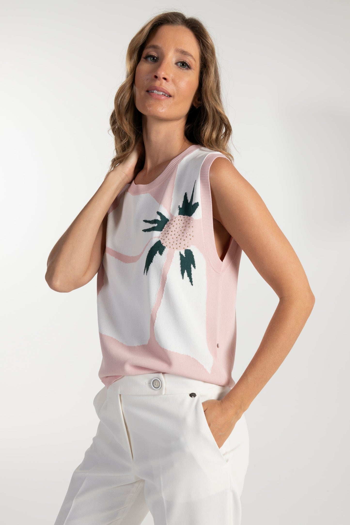 Camisola Sem Mangas  Ana Sousa Rosa com Estampa Floral