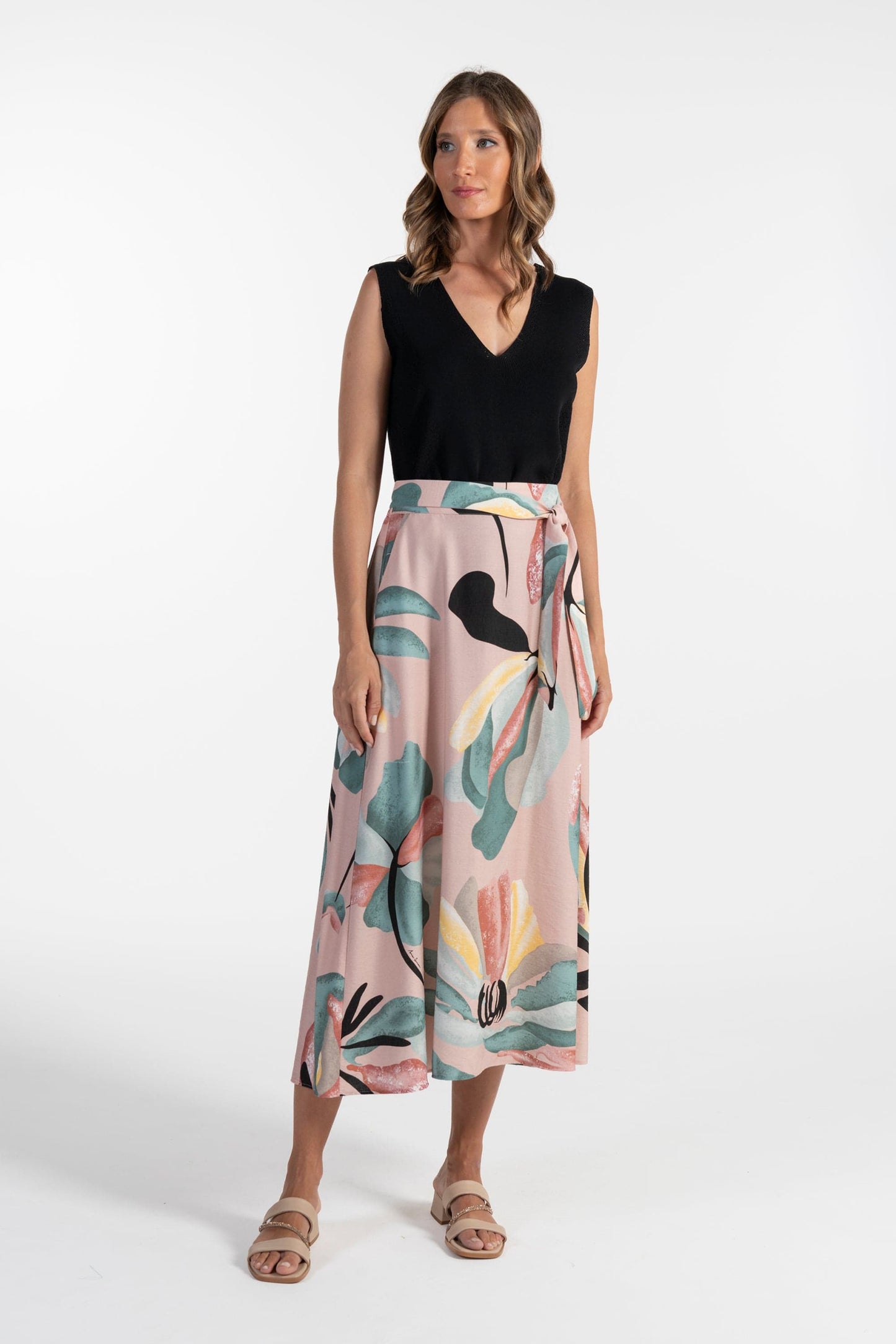 Top Ana Sousa Preto com Decote em V e Acabamento Detalhado