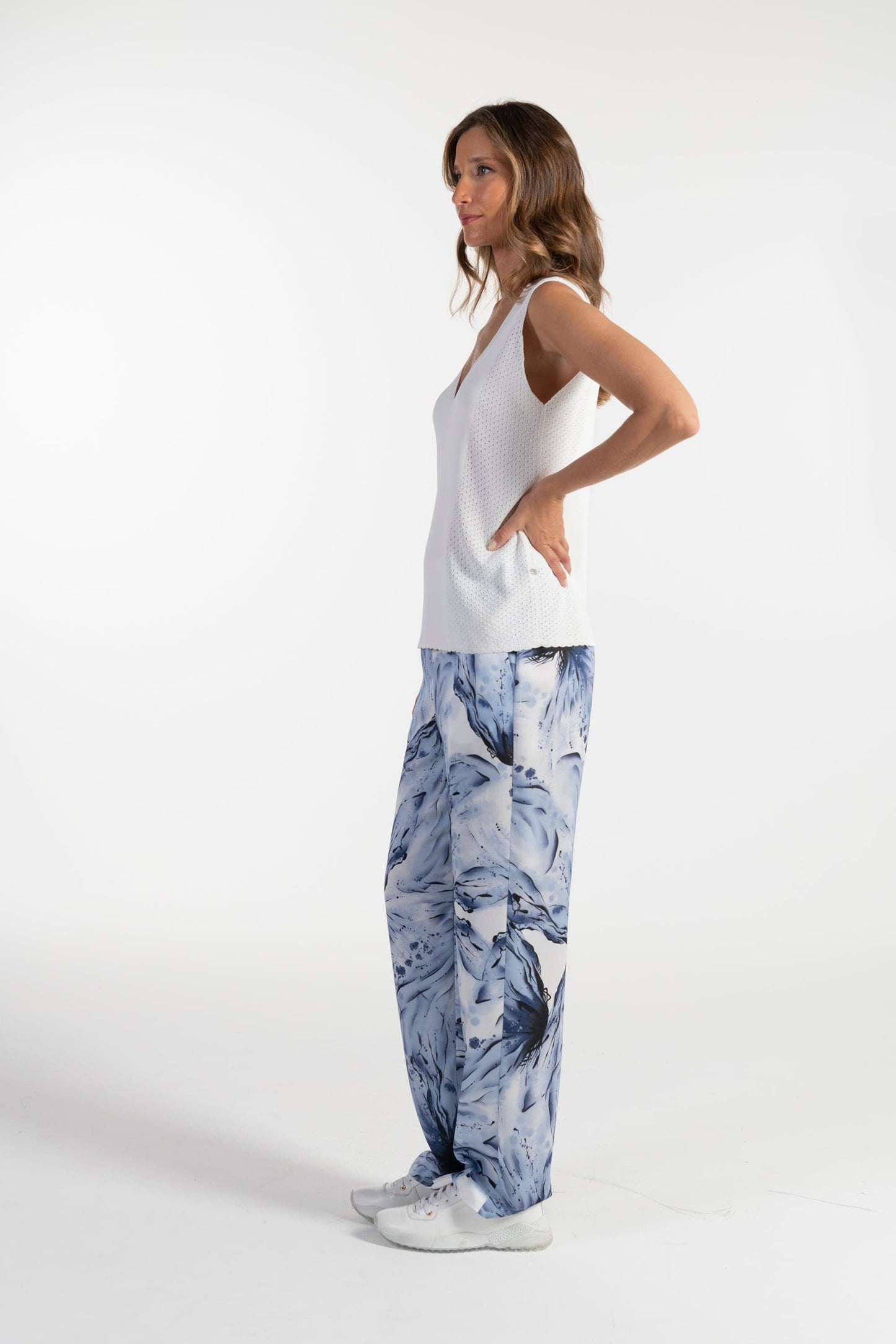 Top Ana Sousa Branco Sem Mangas em Algodão