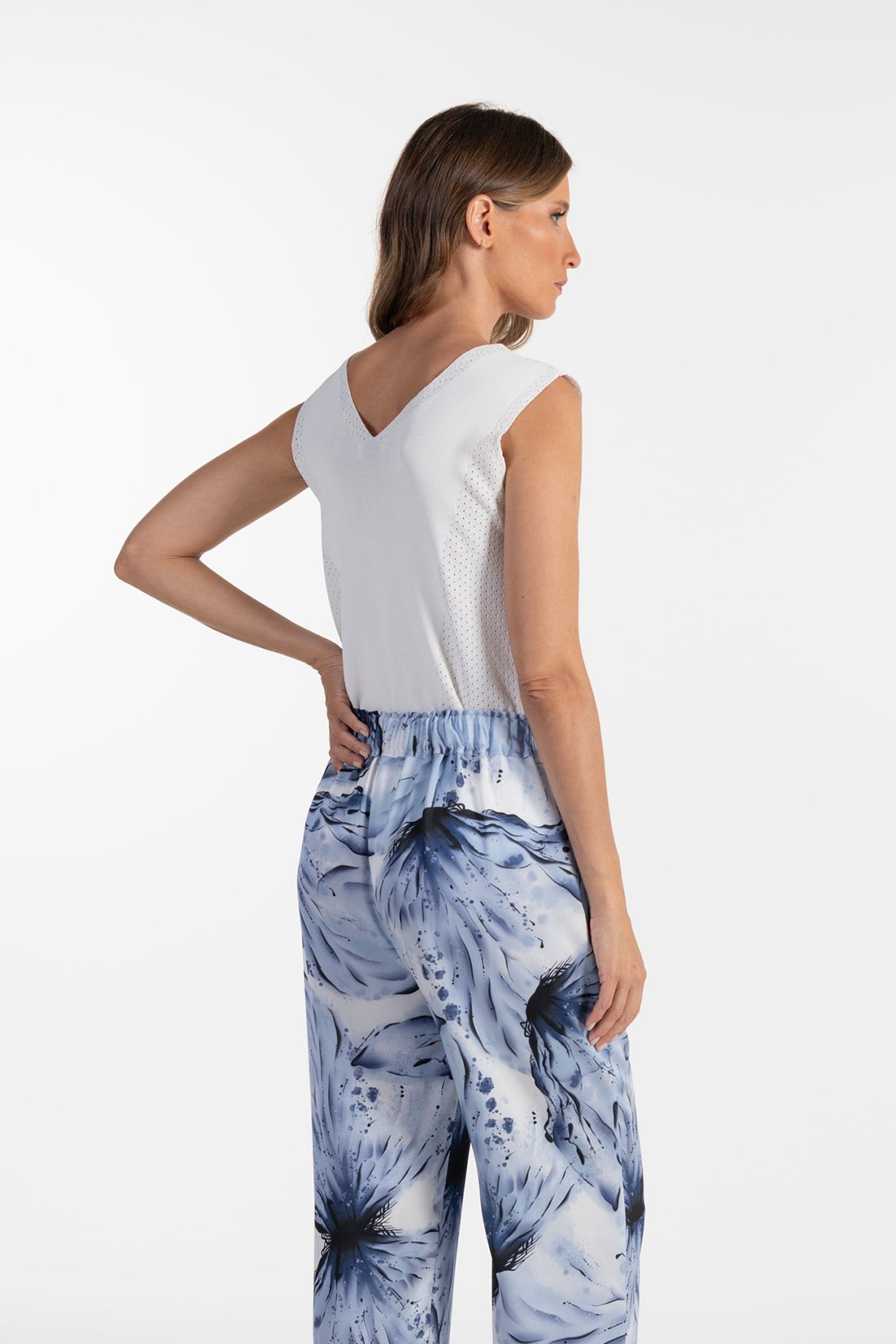 Top Ana Sousa Branco Sem Mangas em Algodão