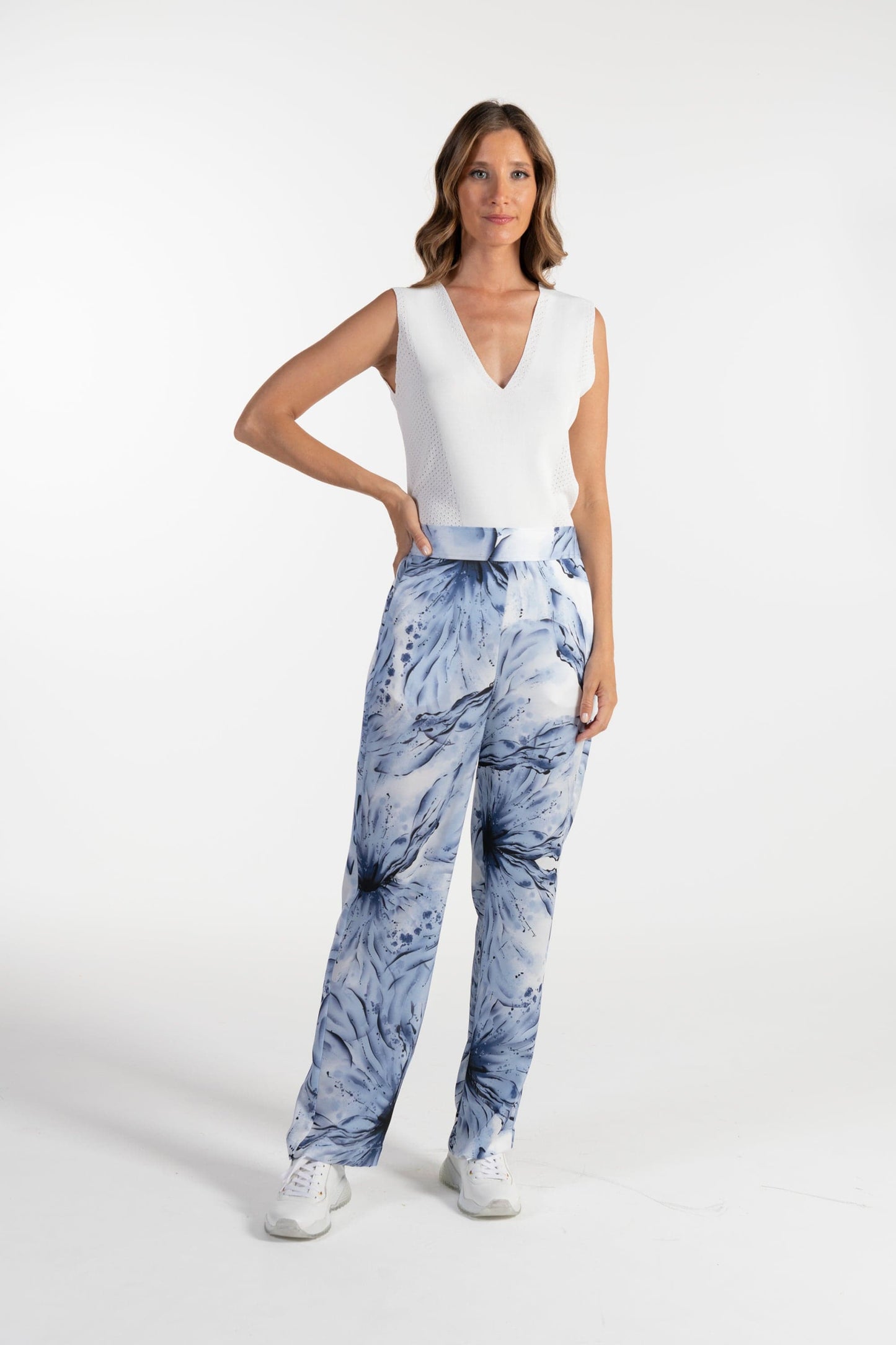 Top Ana Sousa Branco Sem Mangas em Algodão