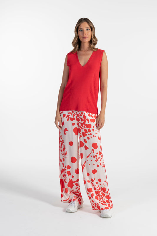 Top Ana Sousa Vermelho com Decote em V