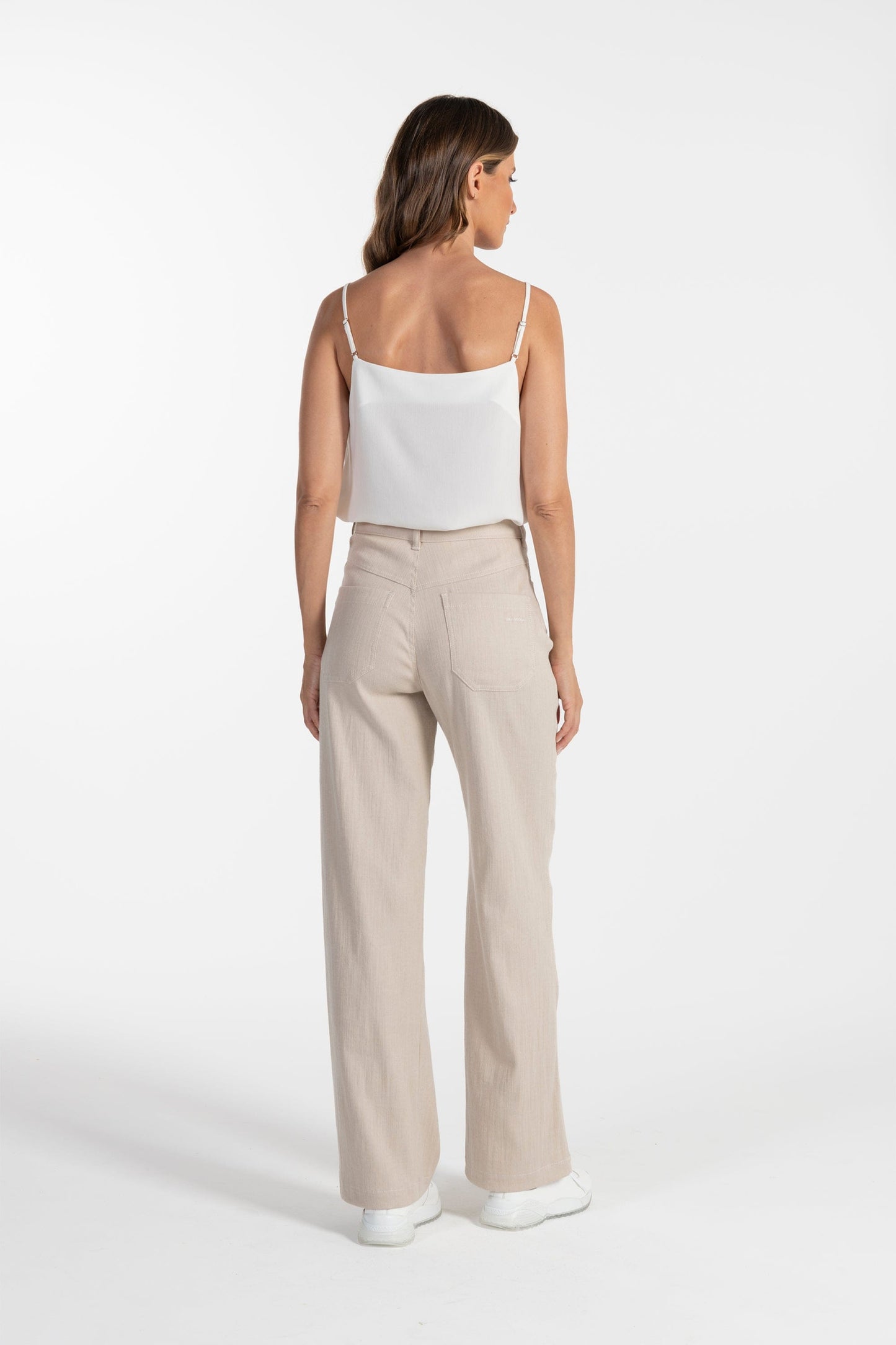 Calças s Ana Sousa Bege Cintura Alta