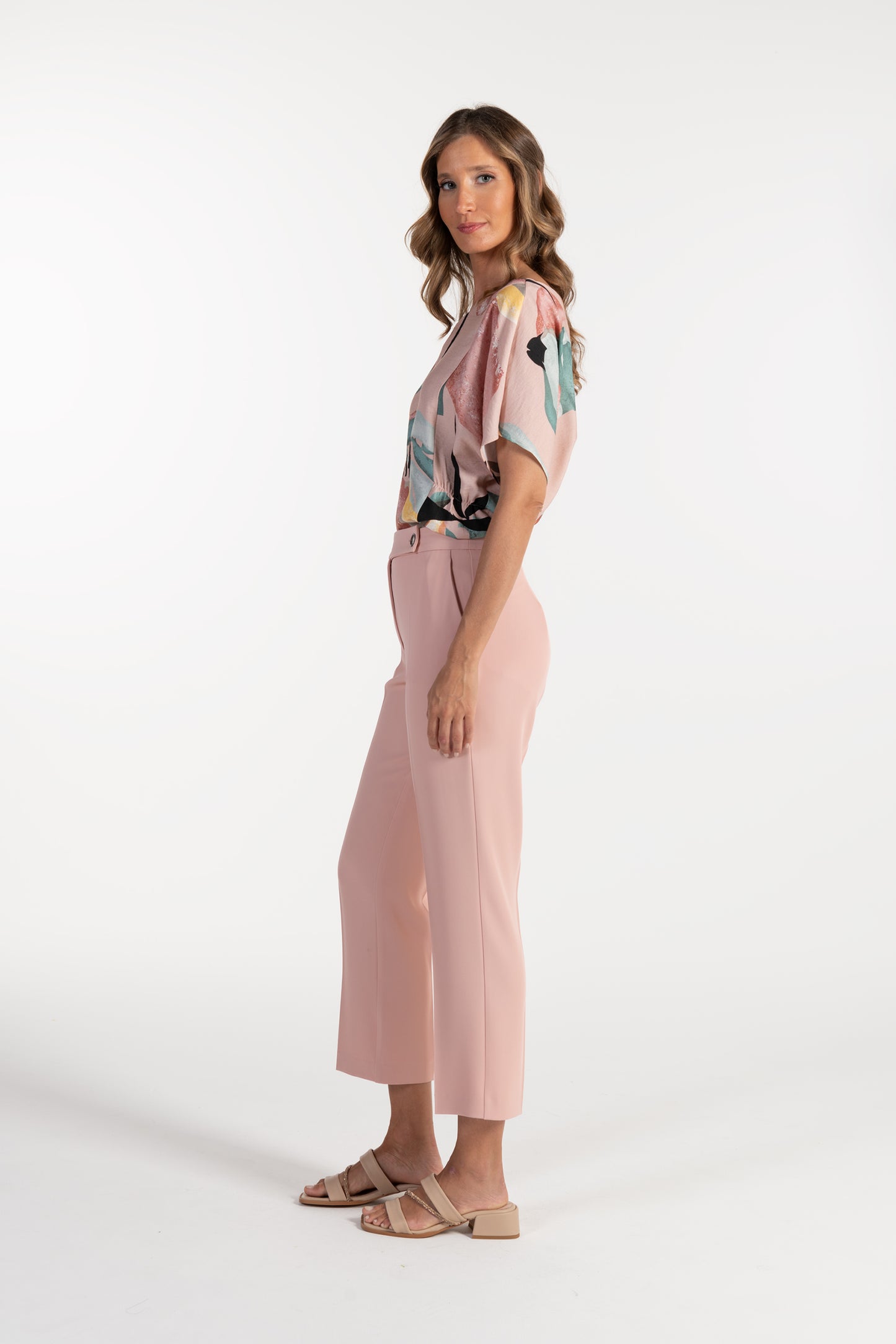 Calças Rosa Claro de Mulher ANA SOUSA com Corte Reto