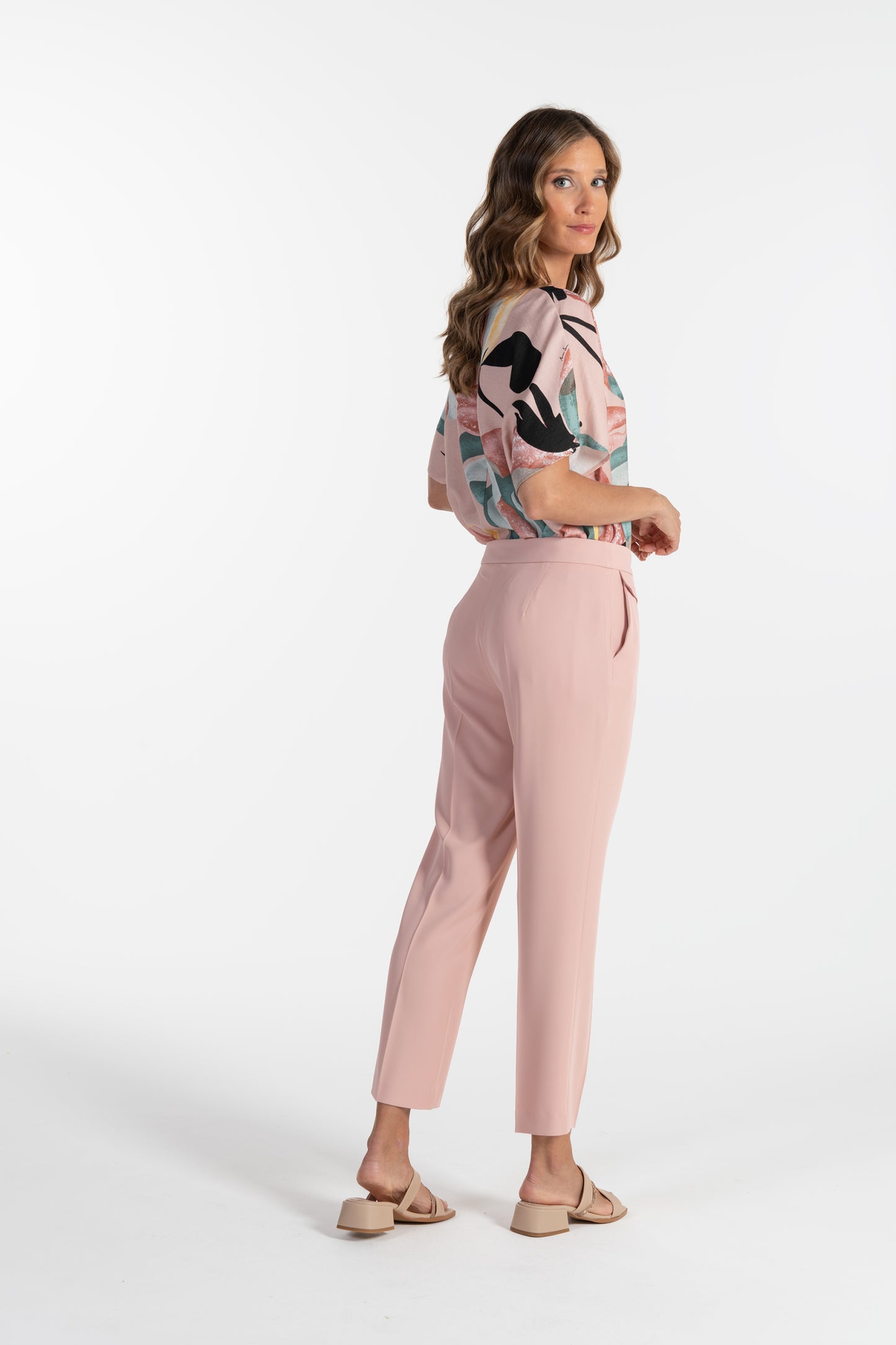 Calças Rosa Claro de Mulher ANA SOUSA com Corte Reto