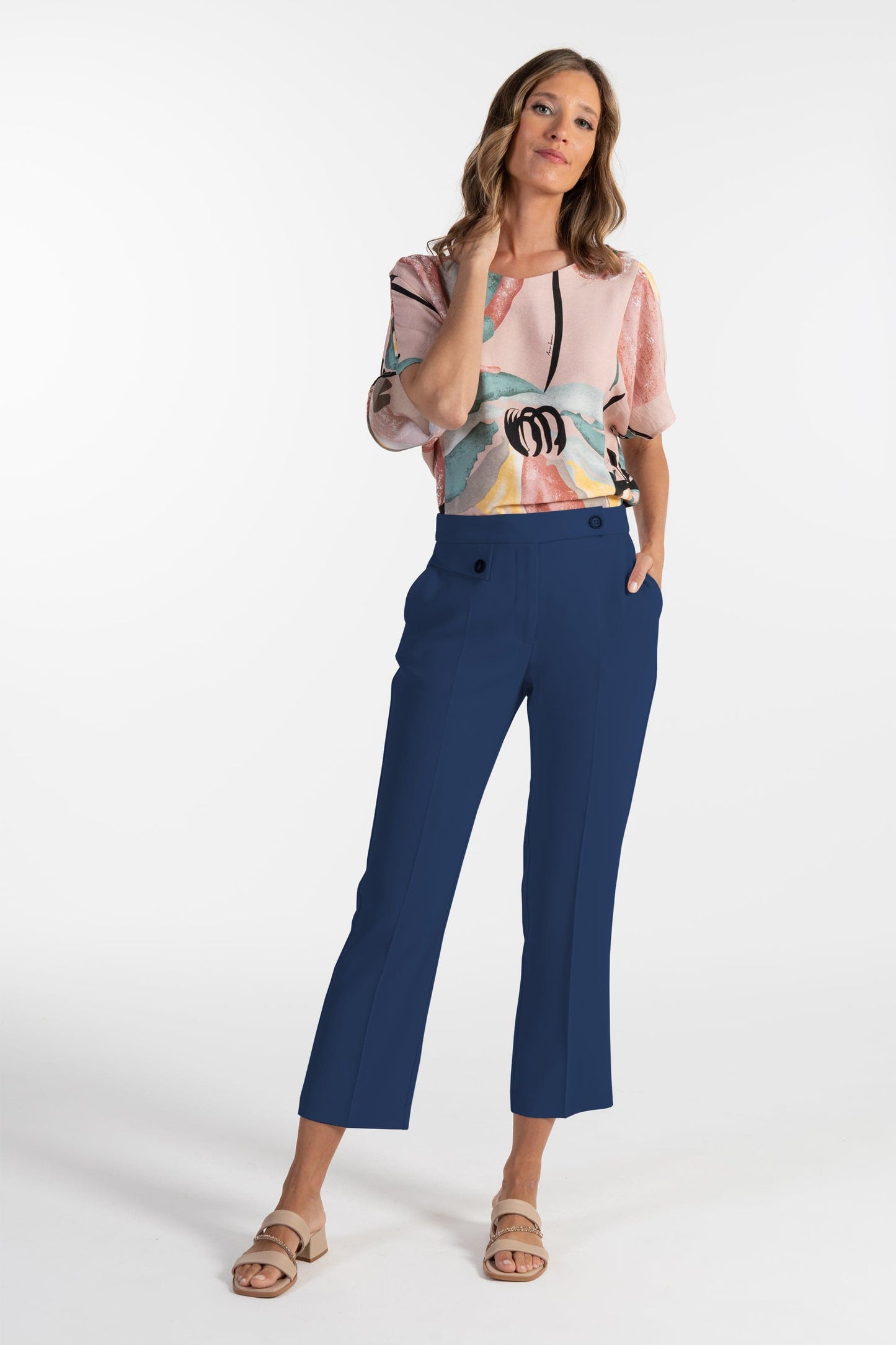 Calças Azuis de Mulher ANA SOUSA com Corte Reto