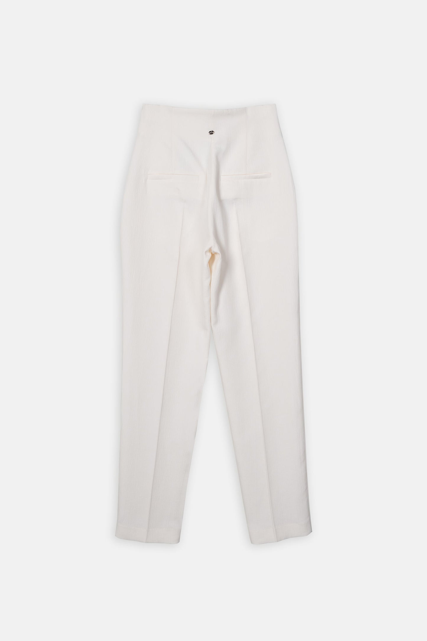 Calças Texturadas Brancas de Mulher ANA SOUSA com Botões Decorativos