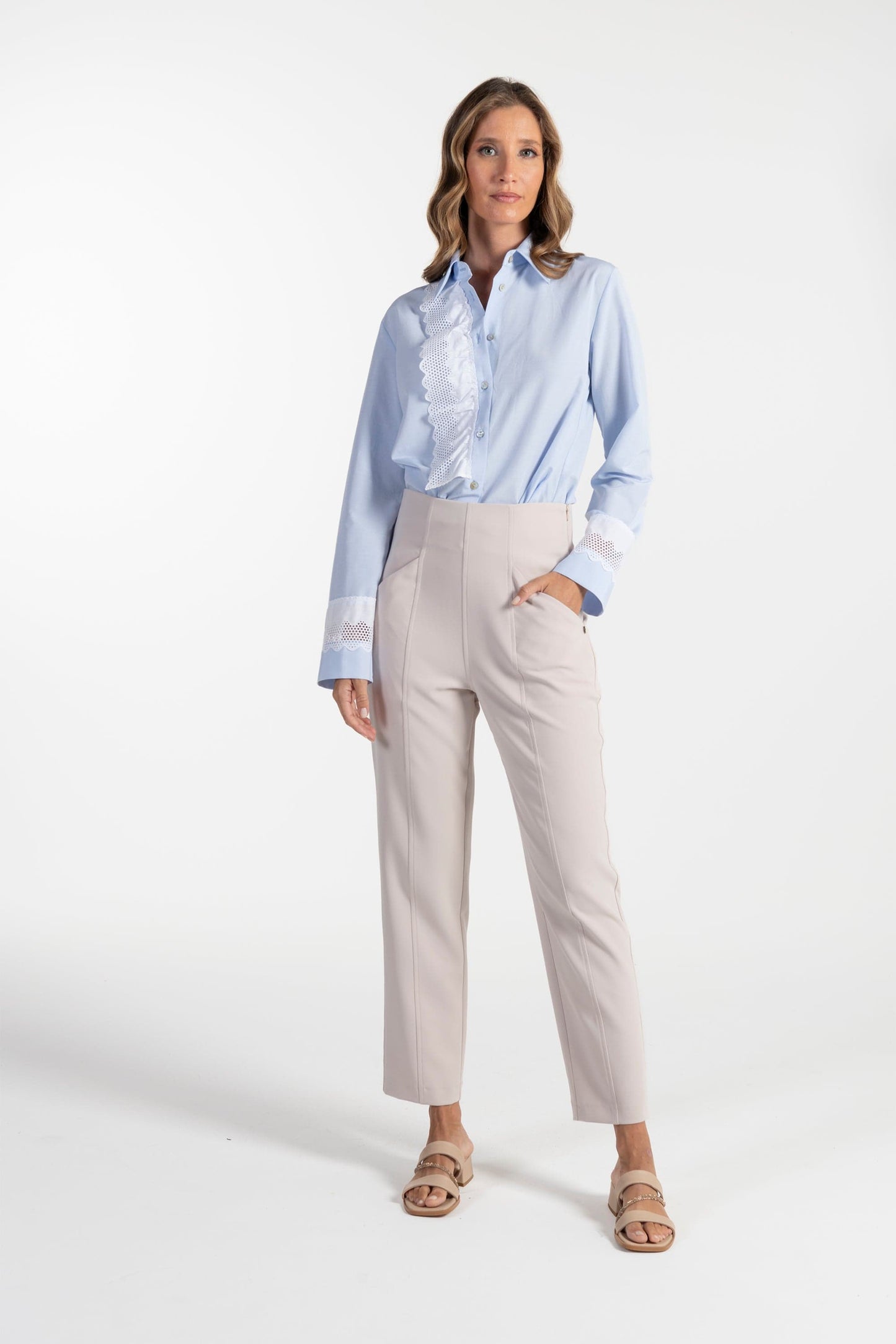 Calças Bege de Mulher ANA SOUSA com Corte Reto