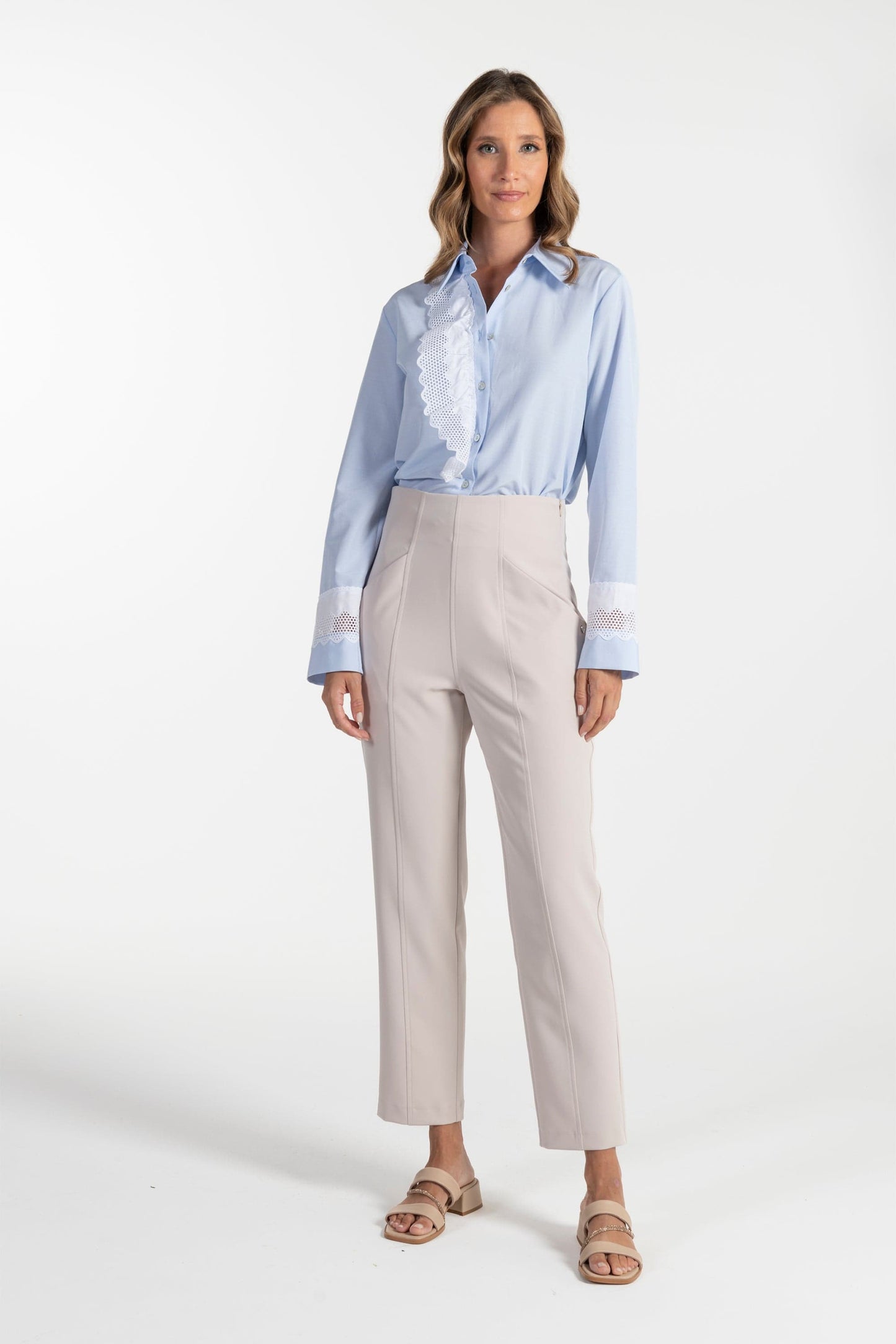 Calças Bege de Mulher ANA SOUSA com Corte Reto