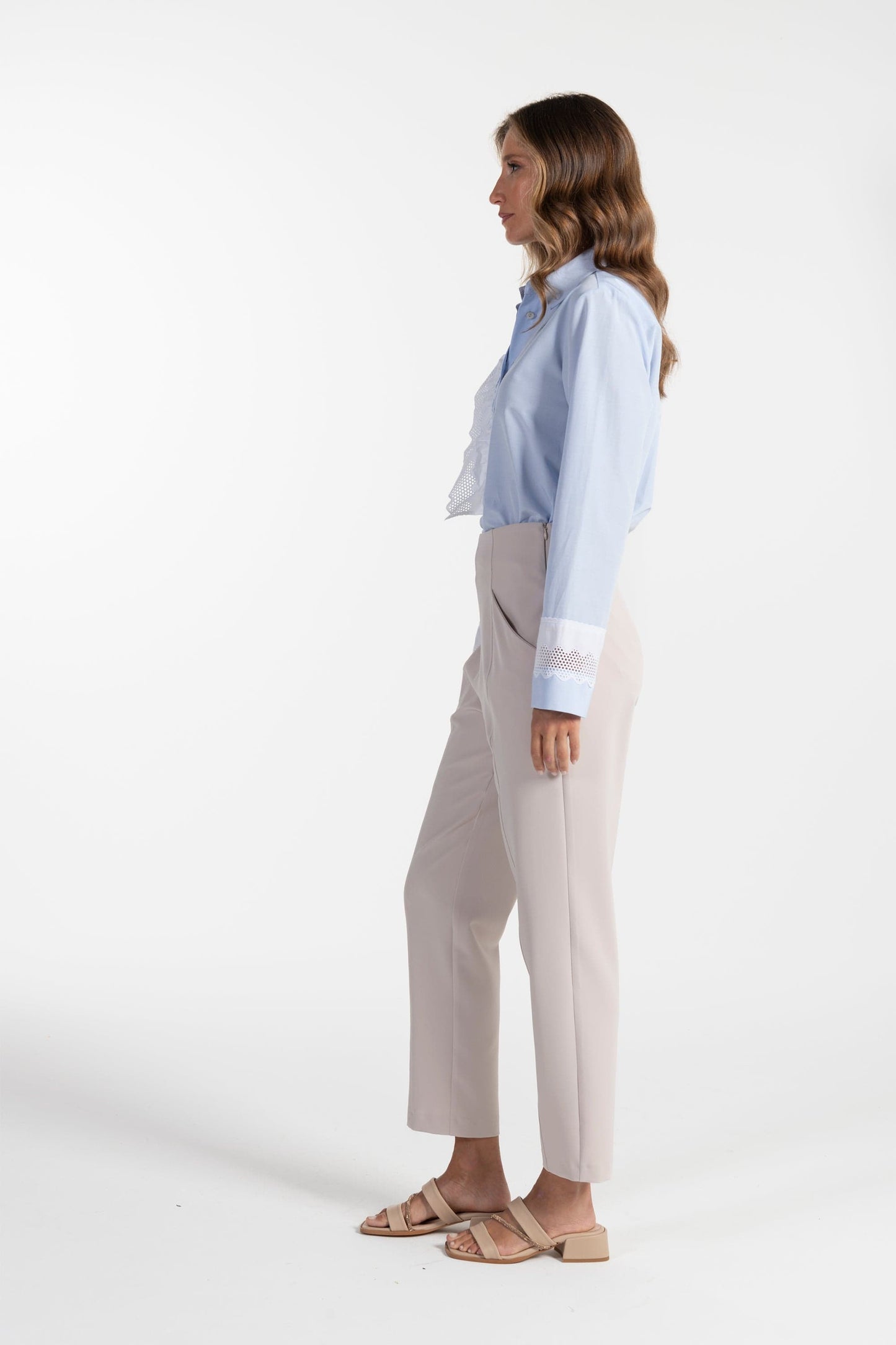 Calças Bege de Mulher ANA SOUSA com Corte Reto