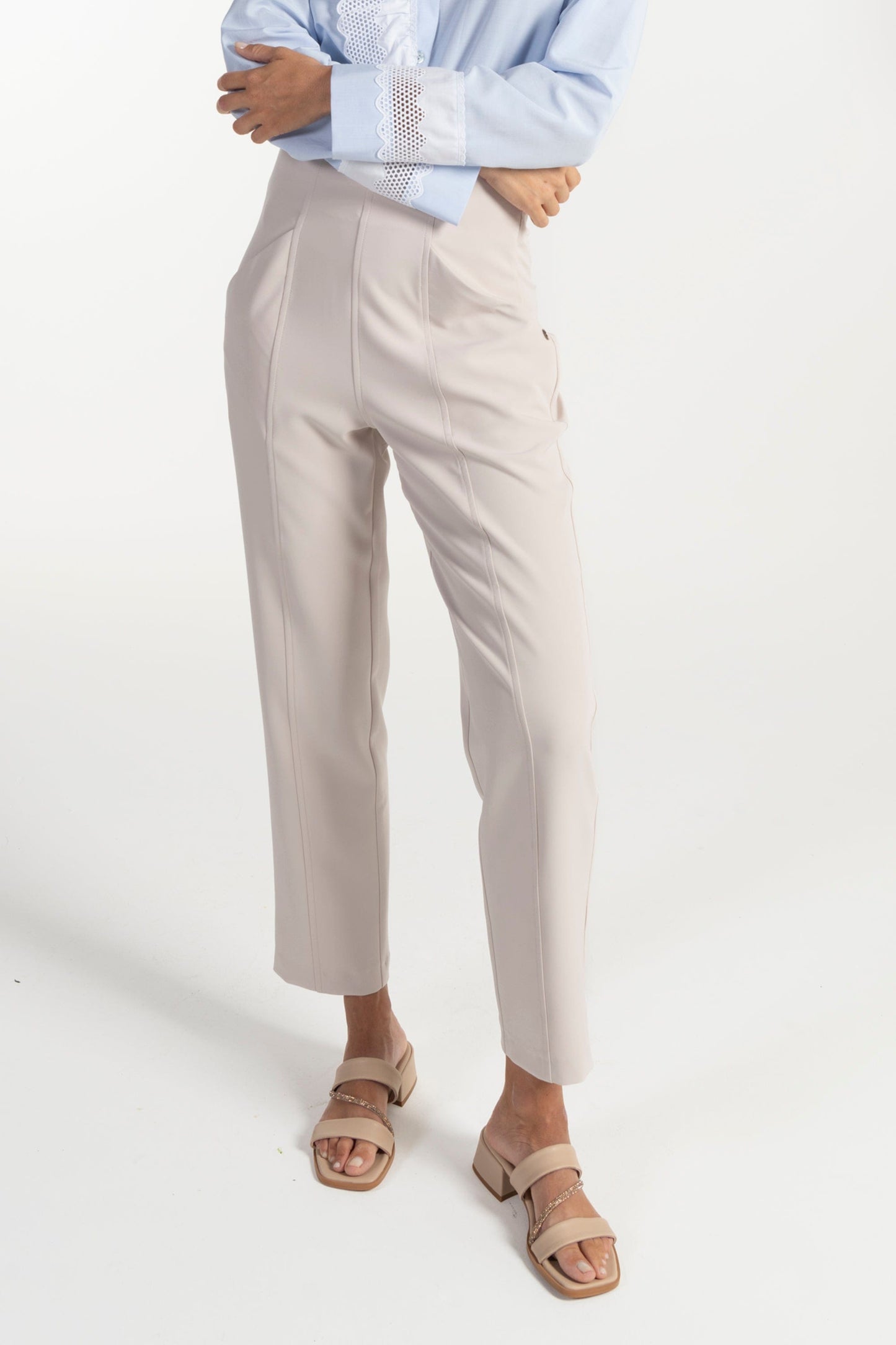 Calças Bege de Mulher ANA SOUSA com Corte Reto