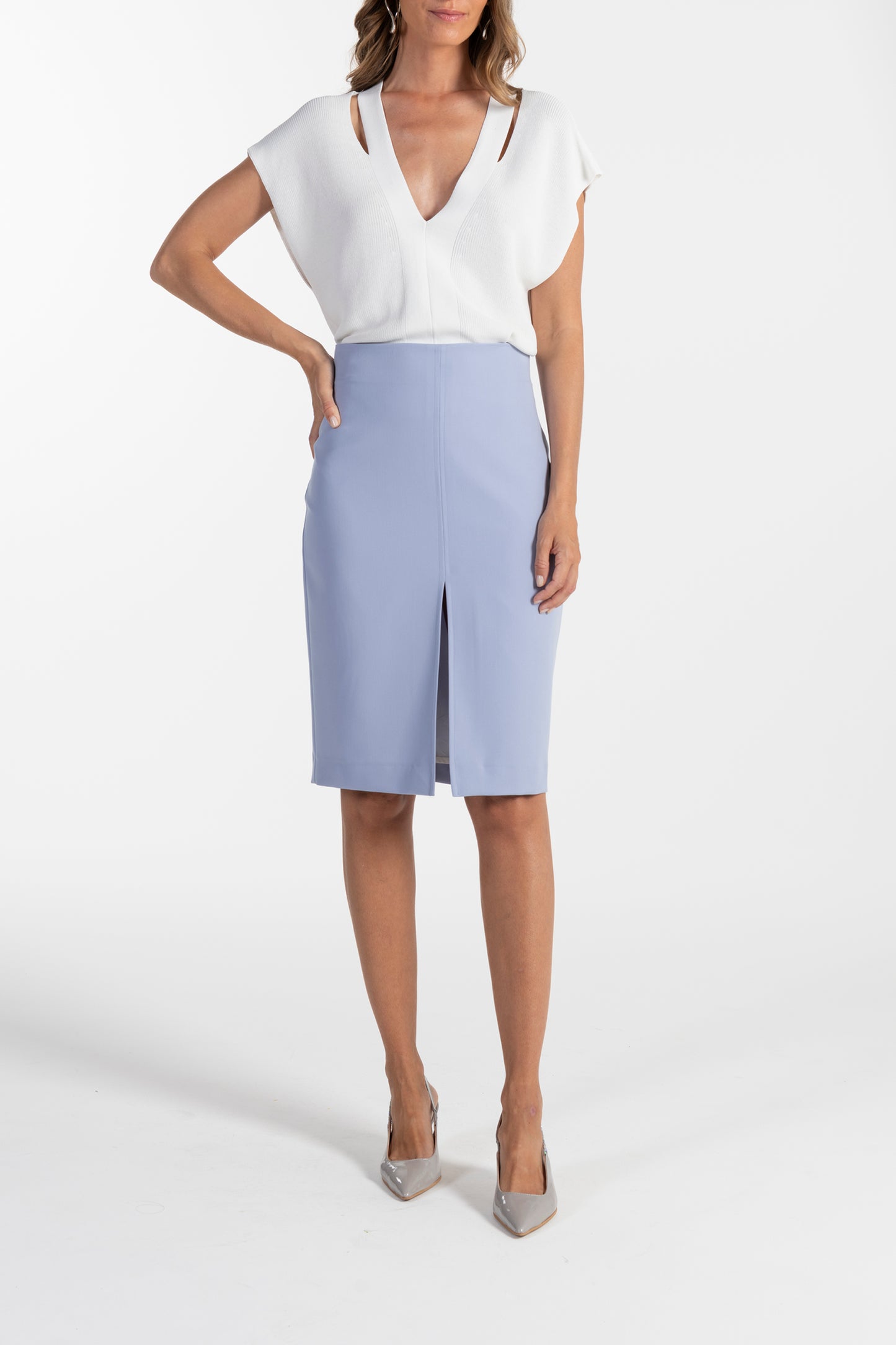 Saia Azul Claro de Mulher ANA SOUSA com Abertura Frontal