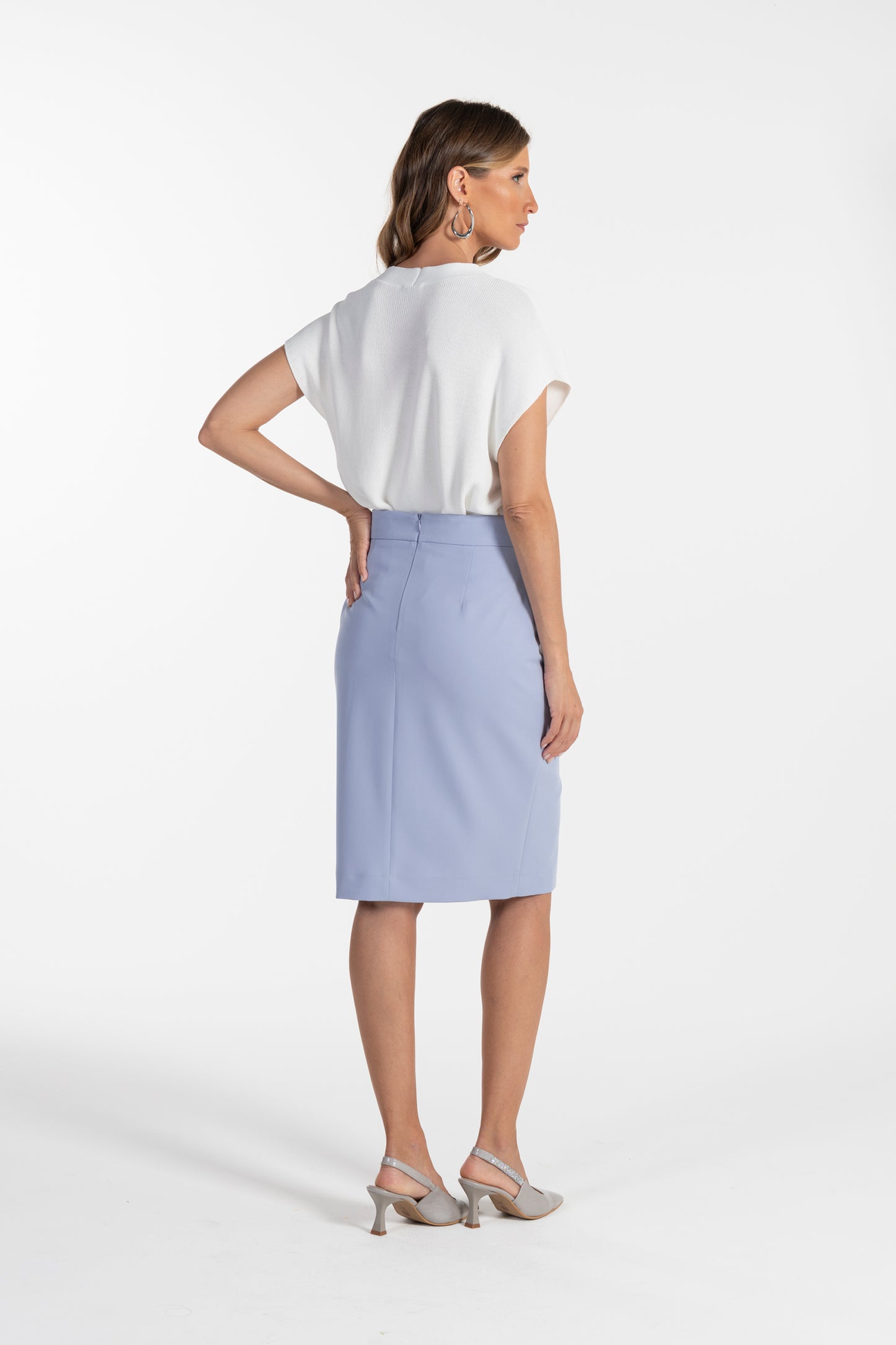 Saia Azul Claro de Mulher ANA SOUSA com Abertura Frontal