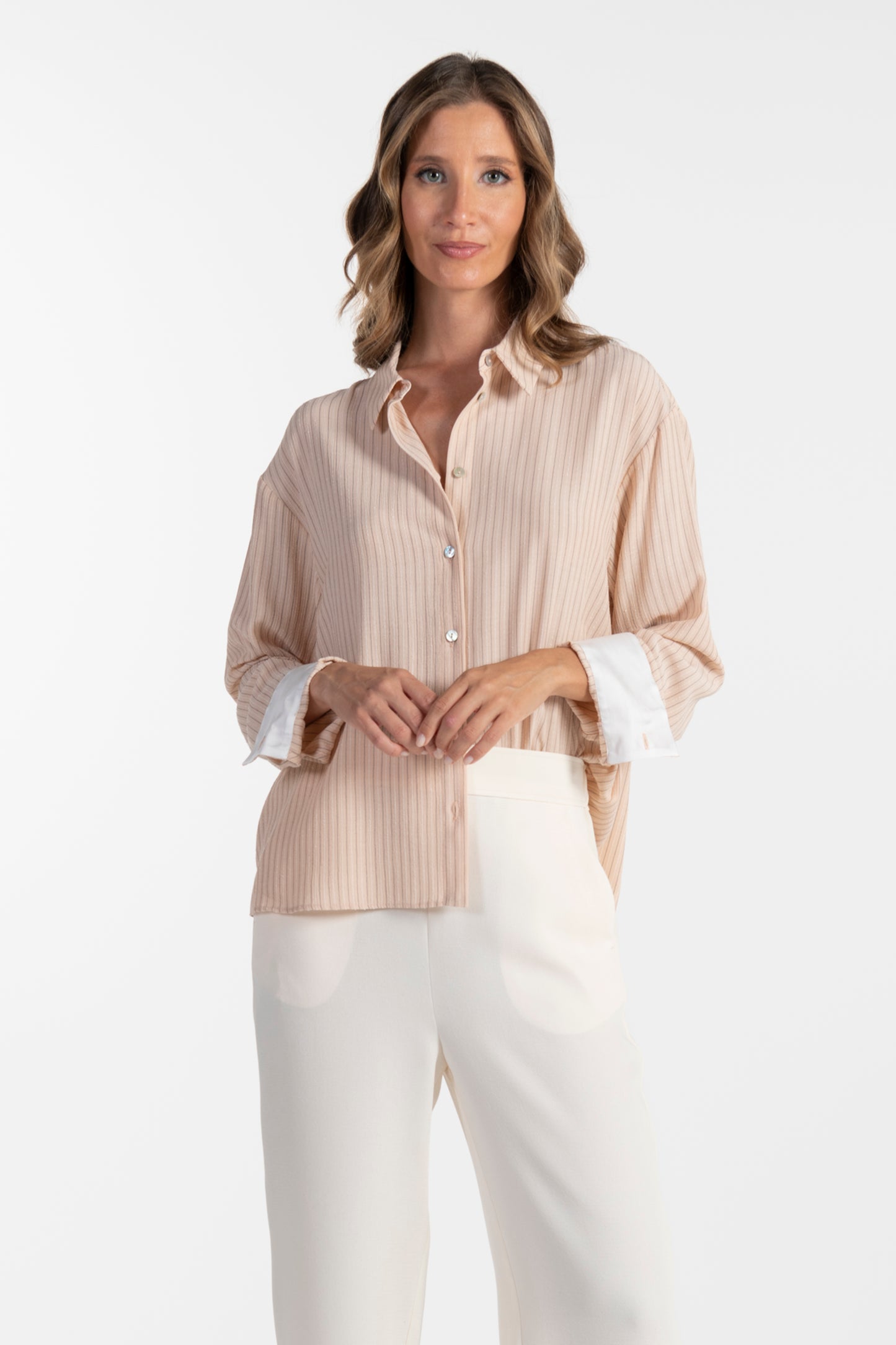 Camisa Bege de Mulher ANA SOUSA com Texto Leve