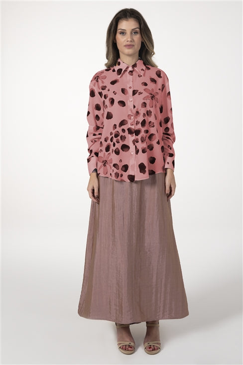 Blusa Mulher ANA SOUSA Rosa com Estampado Floral e Botões Frontais