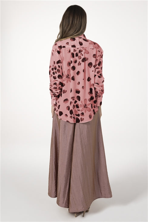Blusa Mulher ANA SOUSA Rosa com Estampado Floral e Botões Frontais