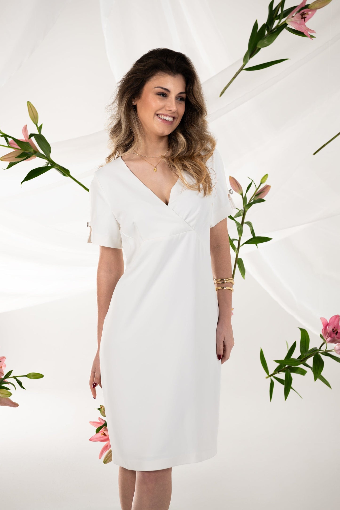 Vestido Ana Sousa Branco Elegante
