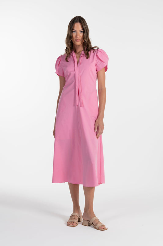 Vestido Rosa de Mulher ANA SOUSA com Mangas Curvas