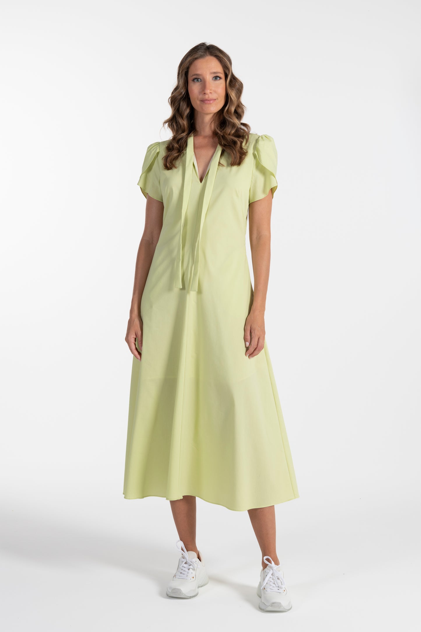 Vestido Amarelo Pastel de Mulher ANA SOUSA com Mangas Curvas