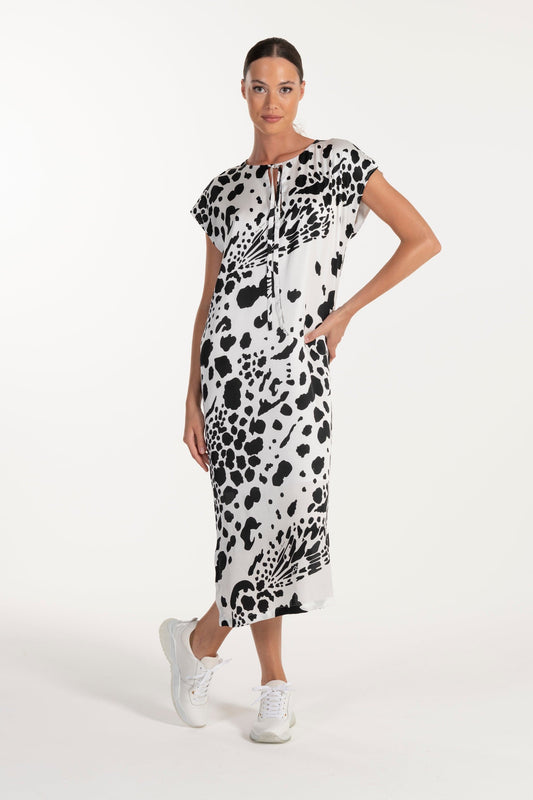 Vestido Estampado Preto e Branco de Mulher ANA SOUSA