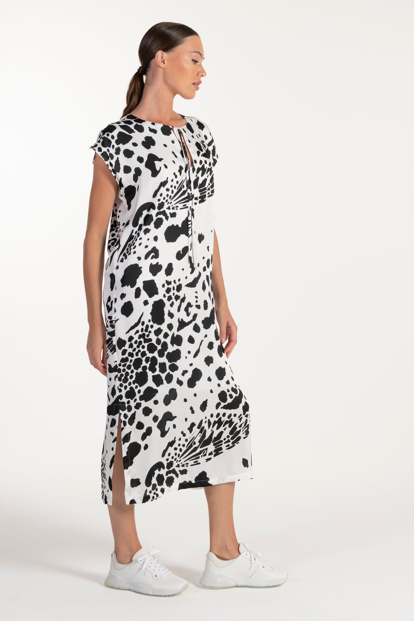 Vestido Estampado Preto e Branco de Mulher ANA SOUSA