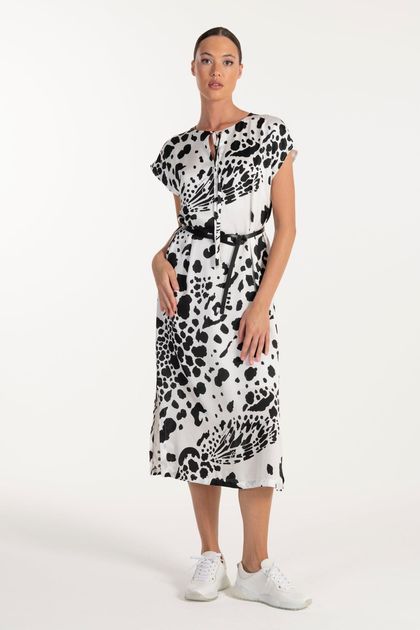 Vestido Estampado Preto e Branco de Mulher ANA SOUSA